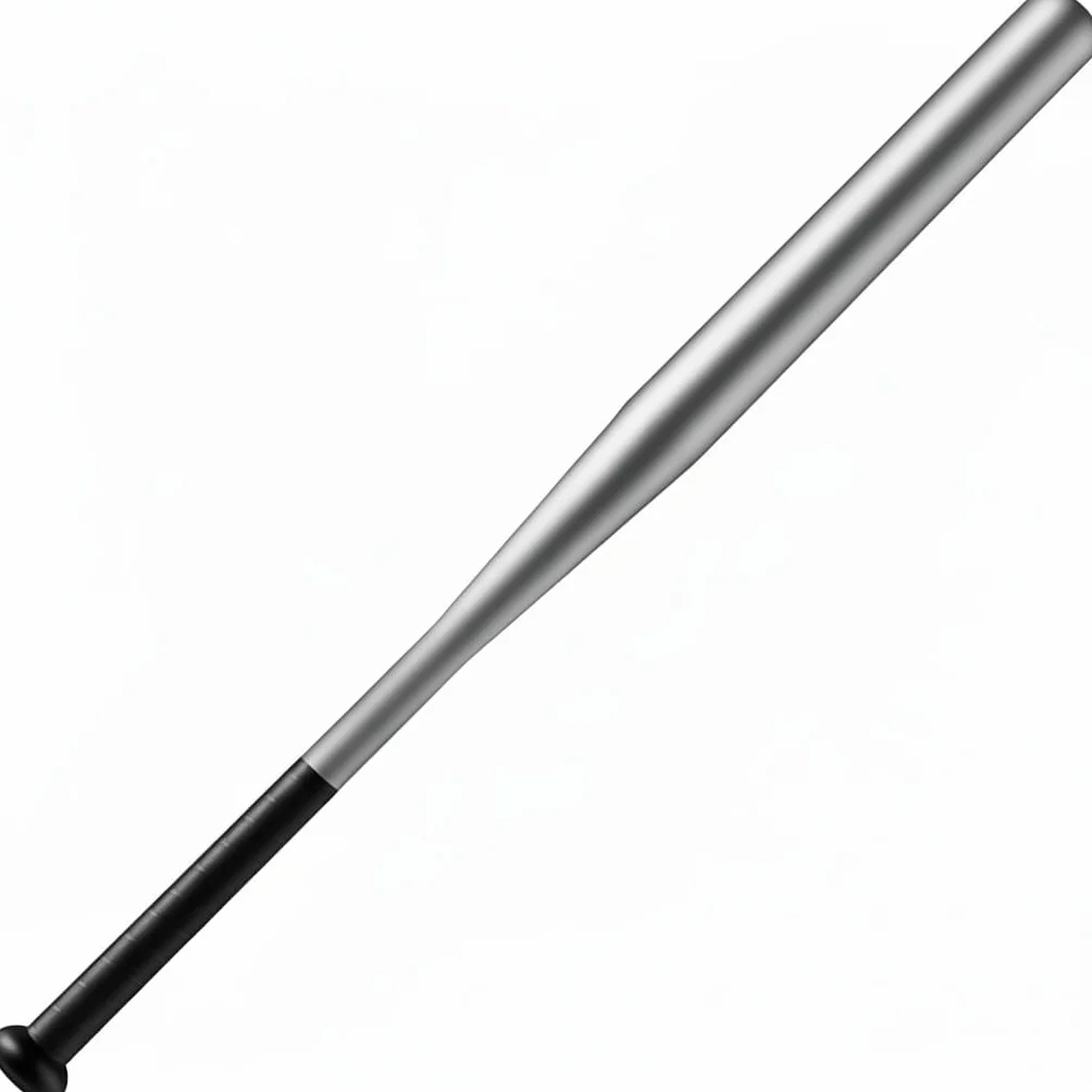 Mazza da Baseball in Acciaio 81cm 1,1kg Nera Argento con Grip