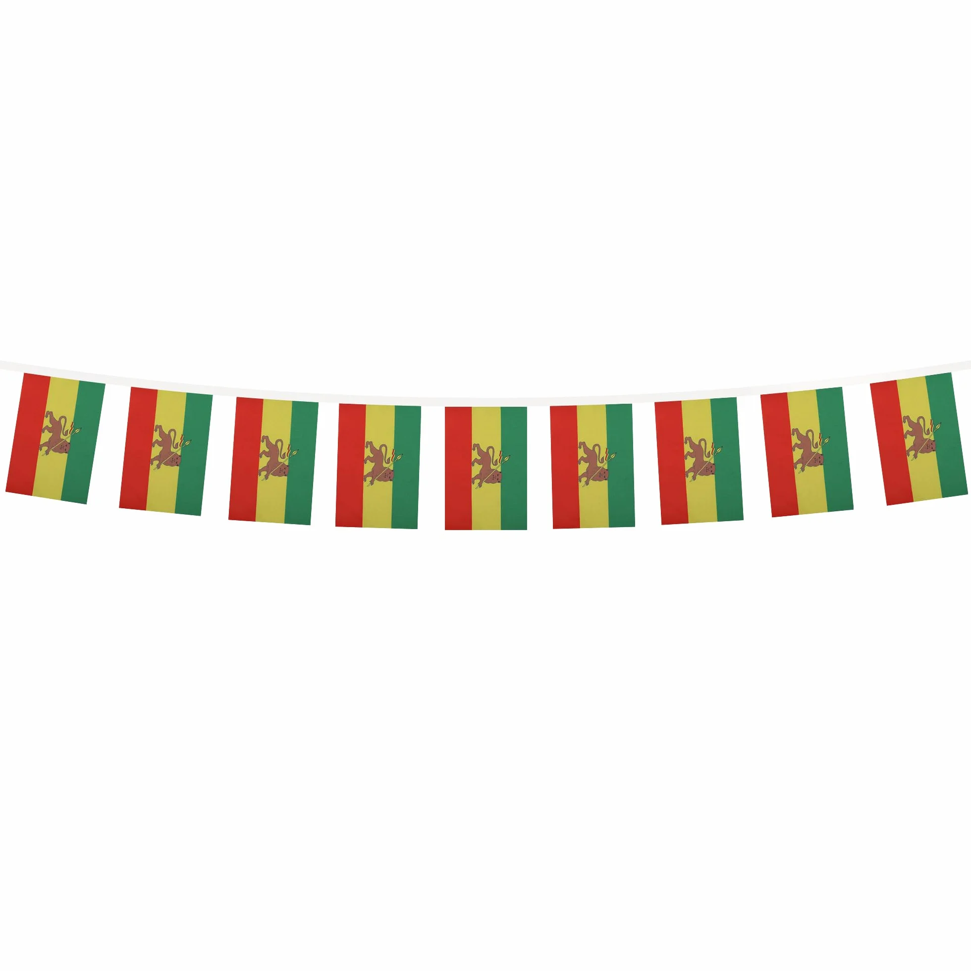 AZ FLAG Ghirlanda 6 Metri 20 Bandiere Etiopia Con Leone 21x15cm, Bandiera Etiope 15 x 21 cm - Festone Bandierine