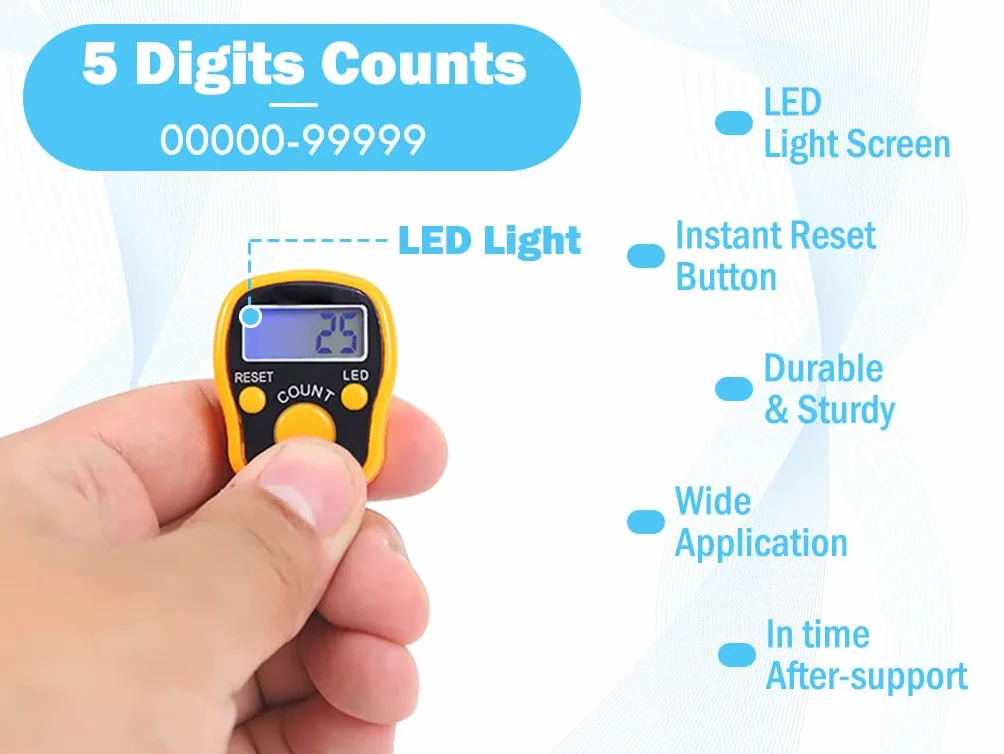 Contatori Digitali con Luce LED 8PCS, Mini Contatore delle Dita Elettronico LCD per Sport Golf Preghiera