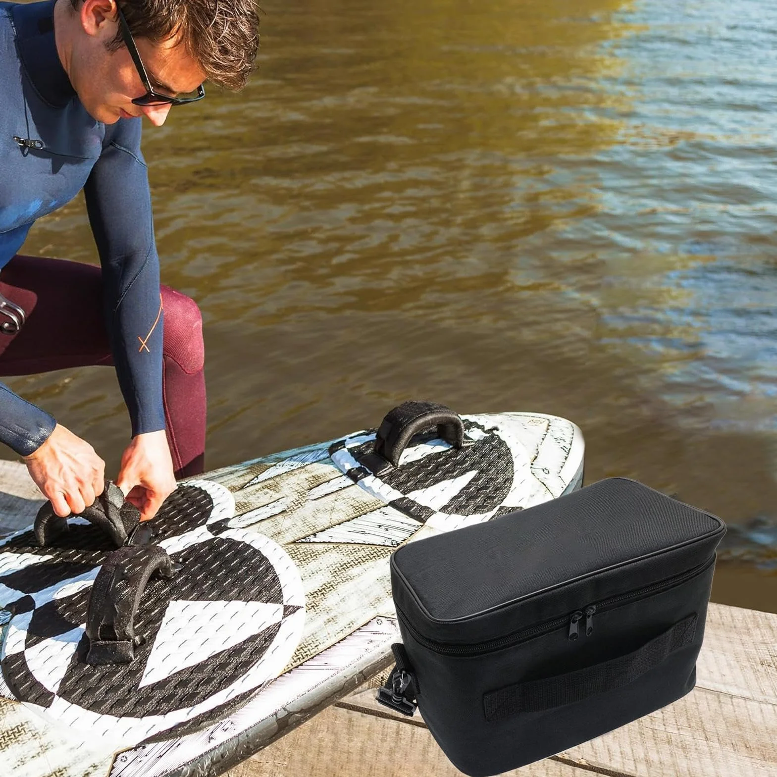 Borsa per pompa elettrica a tracolla, sacca per pompa a paddle, borsa di trasporto regolabile portatile