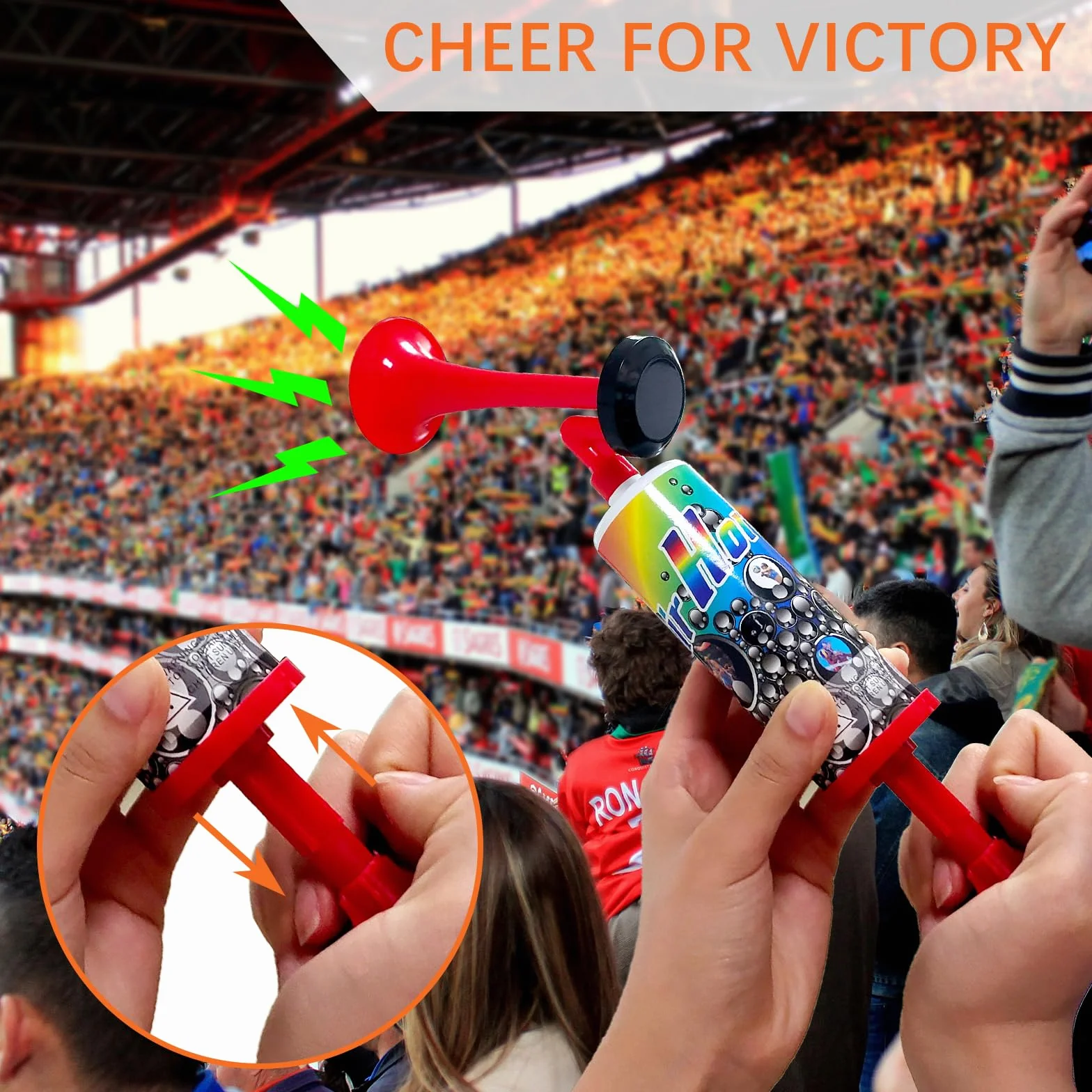 Tromba Stadio ad Aria Manuale Fanfare Air Horn per Partite di Calcio Nautica Eventi Sportivi
