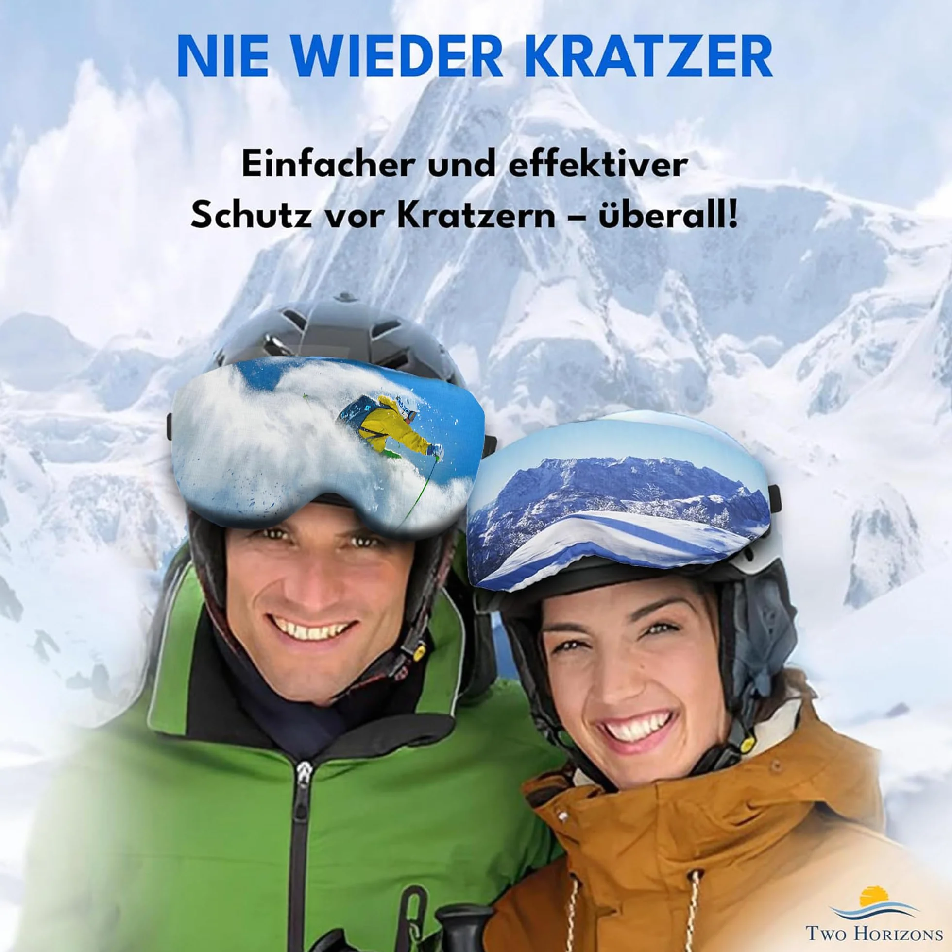 Two Horizons Visiera protettiva per casco da sci, protezione visiera, panno in microfibra, stile smile