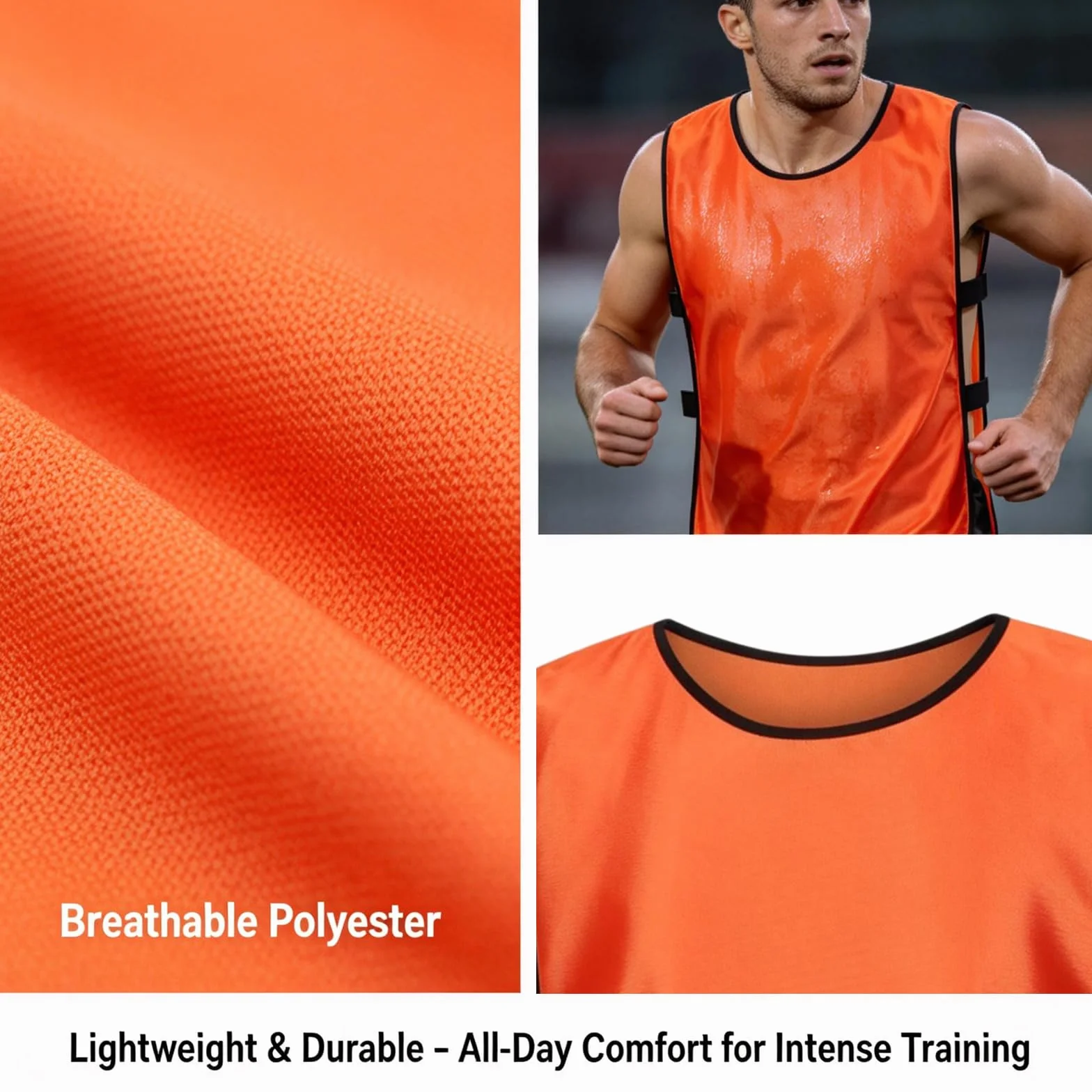 PORFOYO Set di canottiere da calcio 12 pezzi, gilet da allenamento traspirante senza maniche