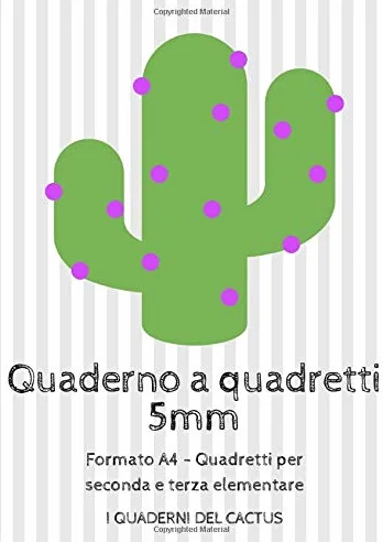 Quaderno a quadretti 5mm: Formato A4 - Quadretti per seconda e terza elementare