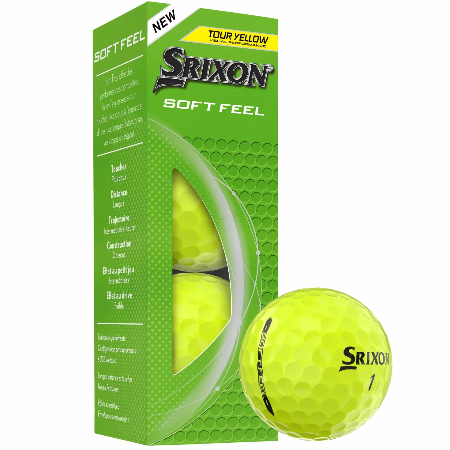 Srixon SOFT FEEL 13 & 14 Palline da golf ultra-morbide a lunga distanza Giallo/Bianco