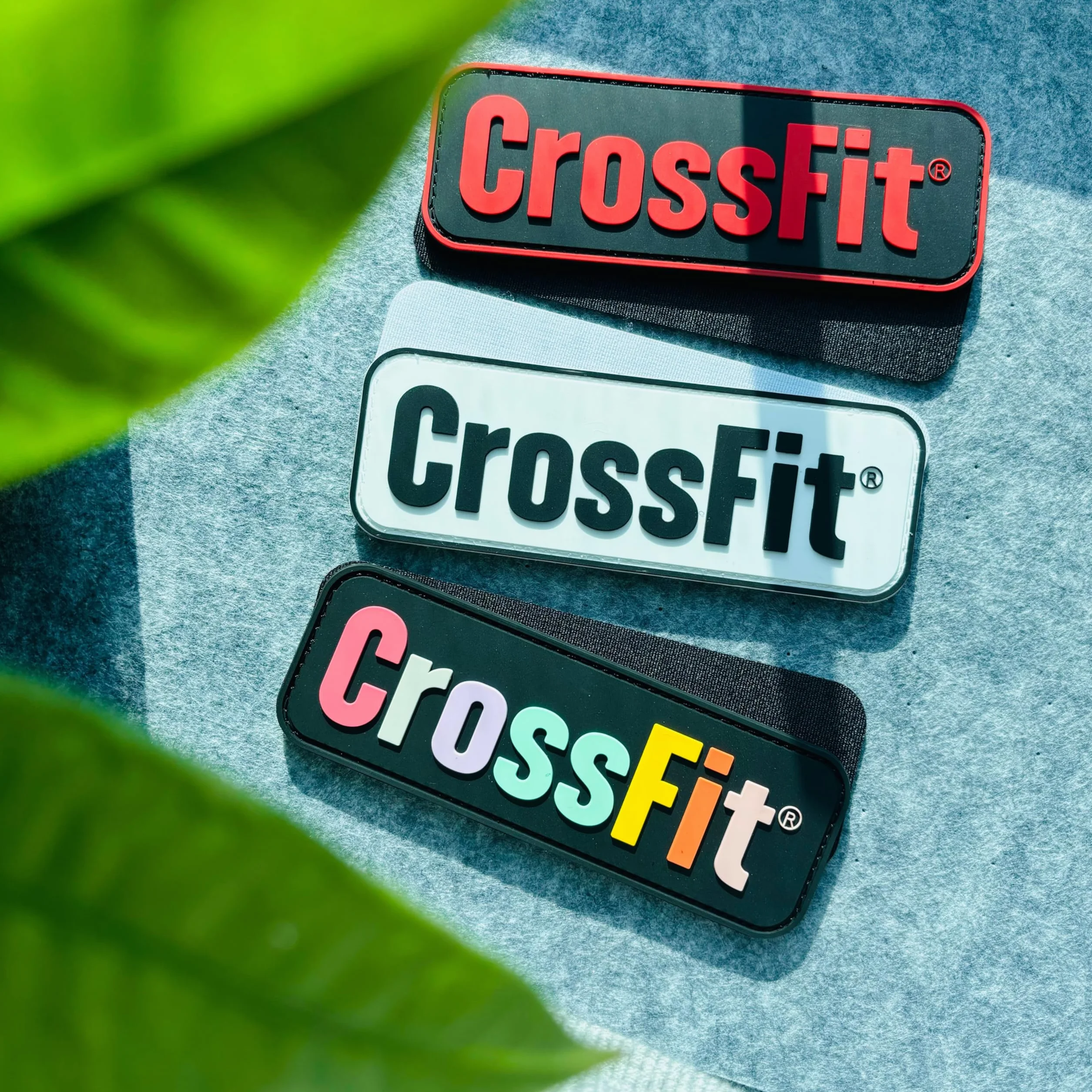 Toppa in PVC CrossFit per zaino tattico, palestra o viaggio – Rilievo 3D – compatibile con chiusura a strappo maschio e femmina incluso (rosso e nero)