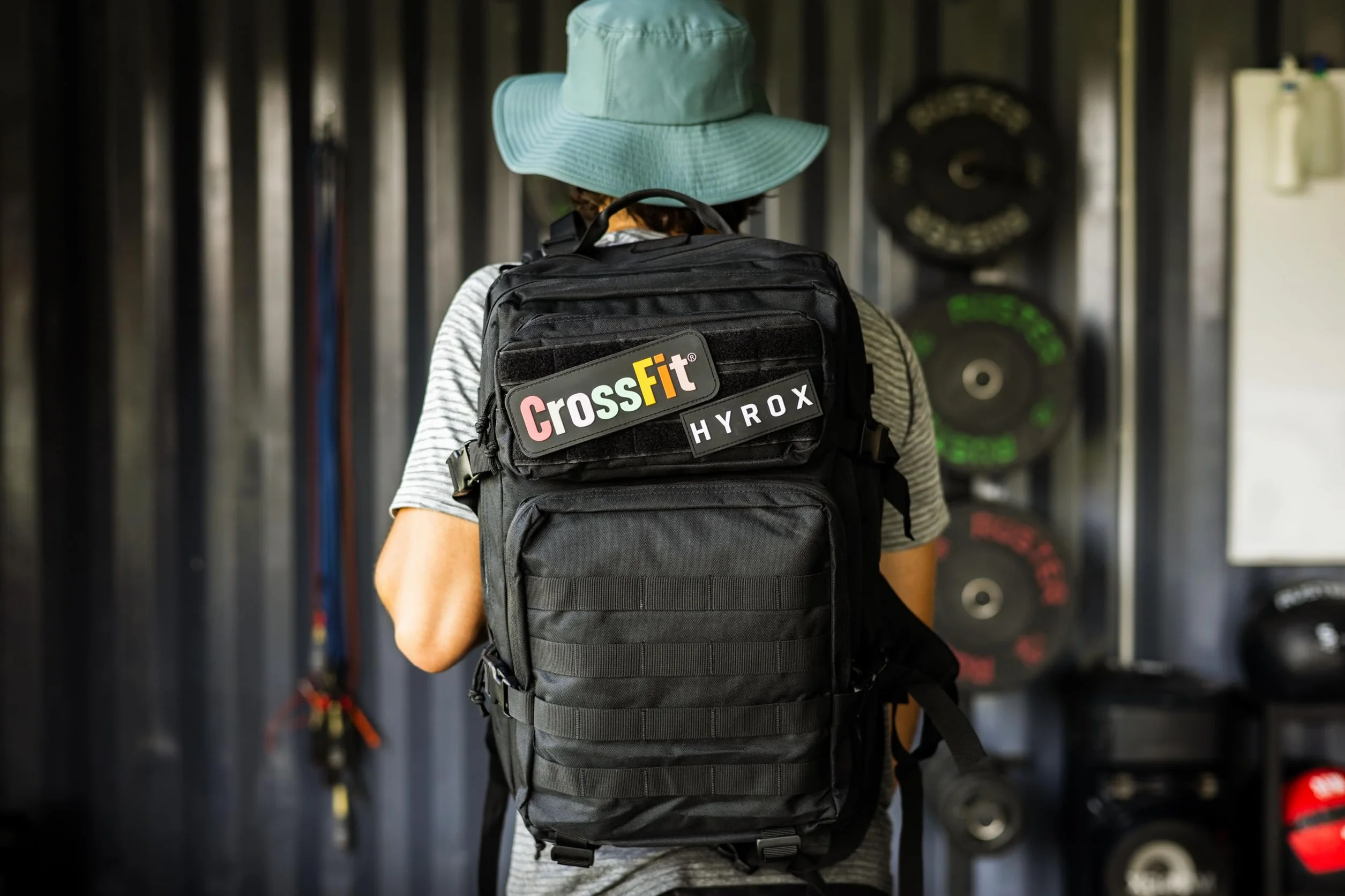 Toppa in PVC CrossFit per zaino tattico, palestra o viaggio – Rilievo 3D – compatibile con chiusura a strappo maschio e femmina incluso (rosso e nero)