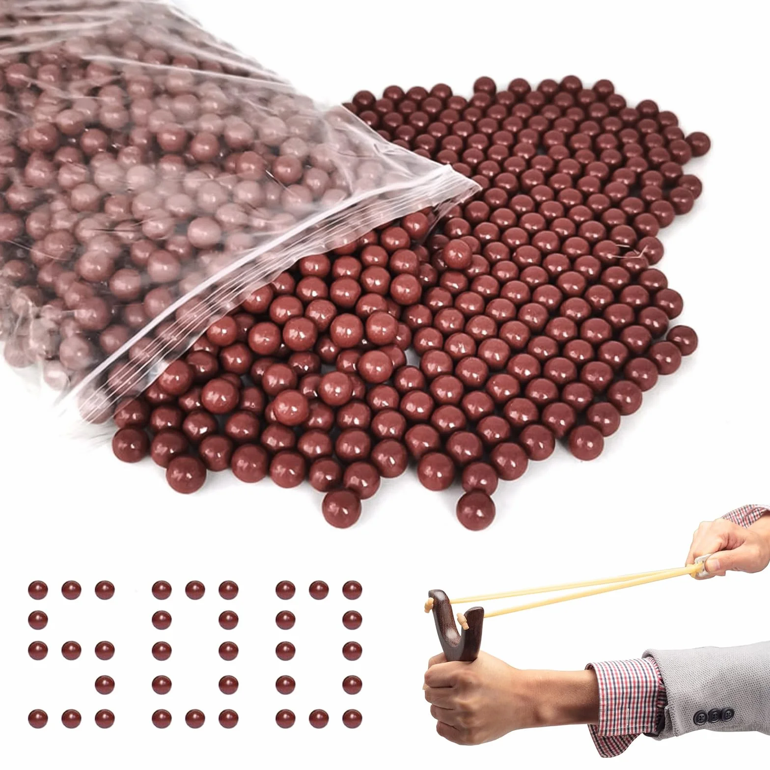 500 Pezzi Sfere per Fionda, Slingshot Fango Sfera Palla di Argilla 8.5 mm Ecologiche per Catapulta