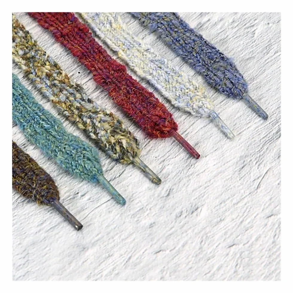 Lacci per scarpe da ginnastica in mohair colorati a strato singolo, 1,8 cm, larghi, piatti, in peluche, per scarpe da donna, accessori