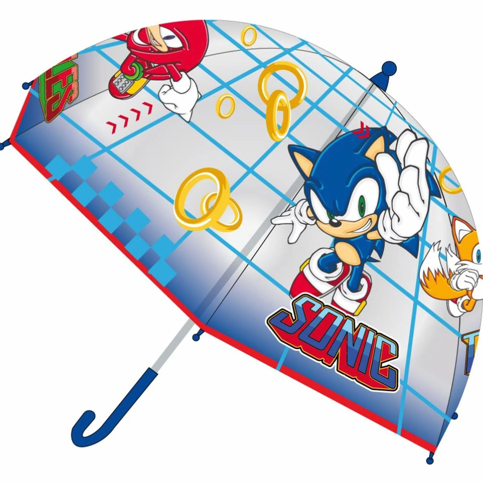 Sonic the Hedgehog Ombrello per Bambini Antivento con Design Dinamico e Apertura a Mano