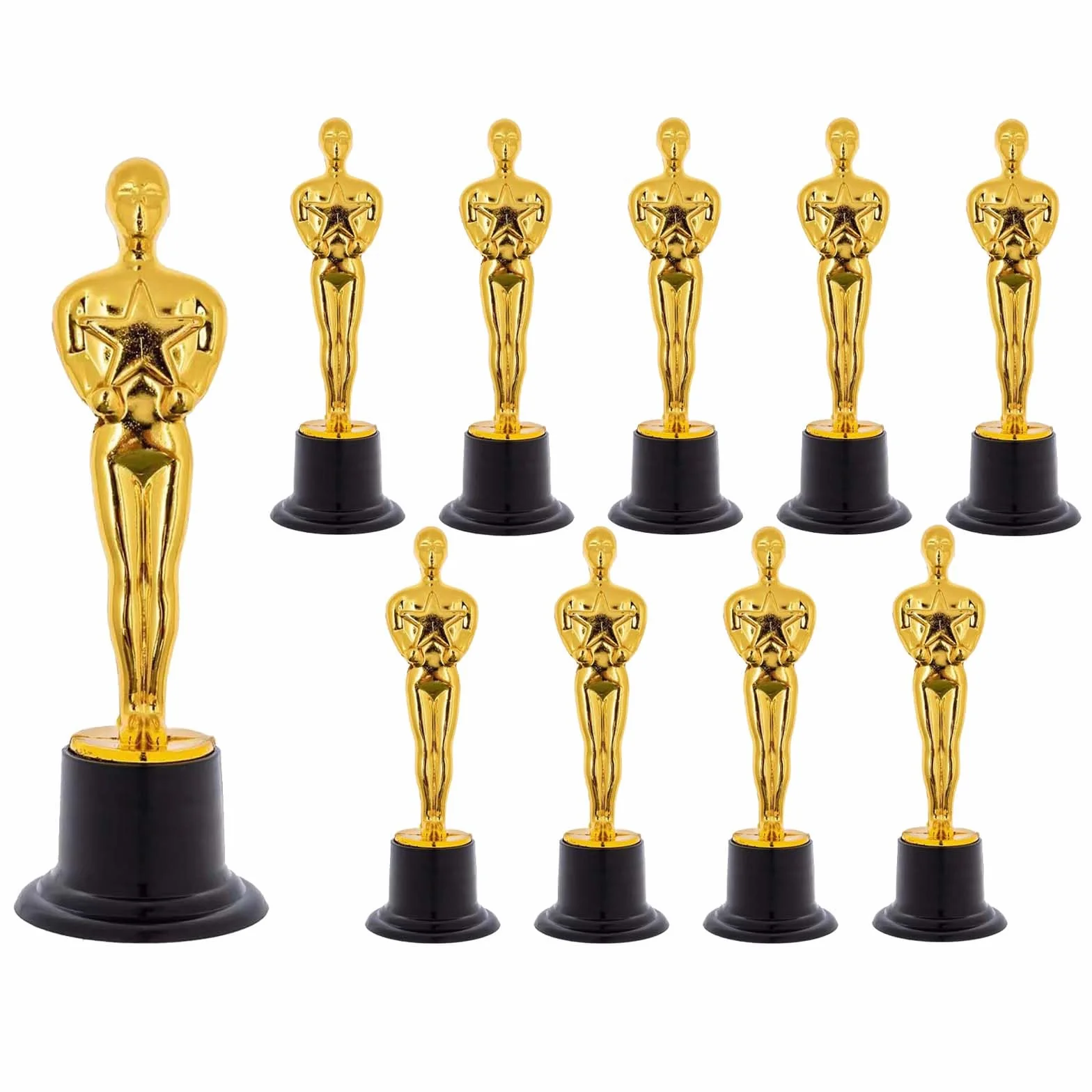 Statue Trofeo D'oro 10 Pezzi, Trofei di Plastica per Cerimonia di Premiazione