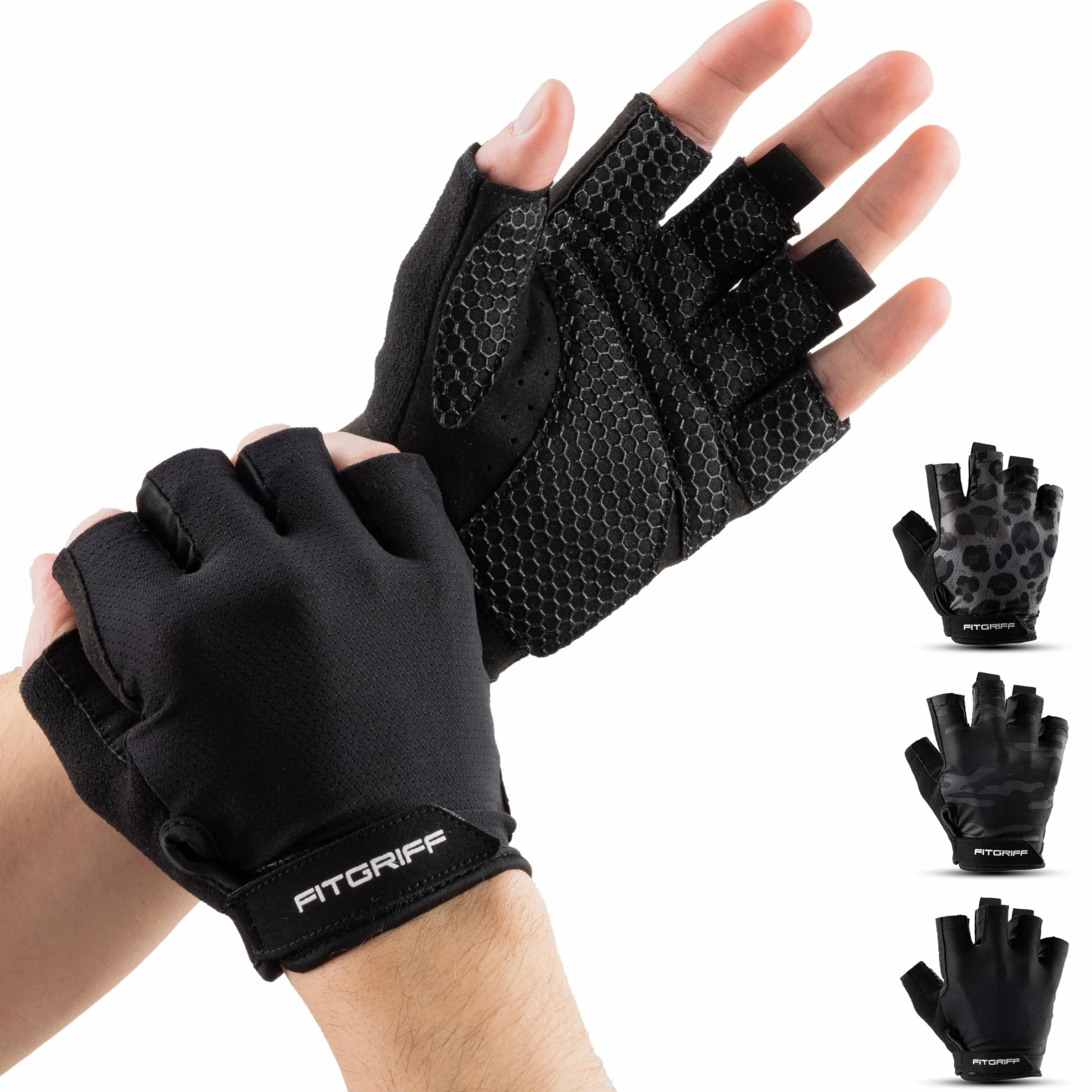 Fitgriff® Guanti Palestra Imbottiti Antiscivolo per Allenamento Sollevamento Pesi