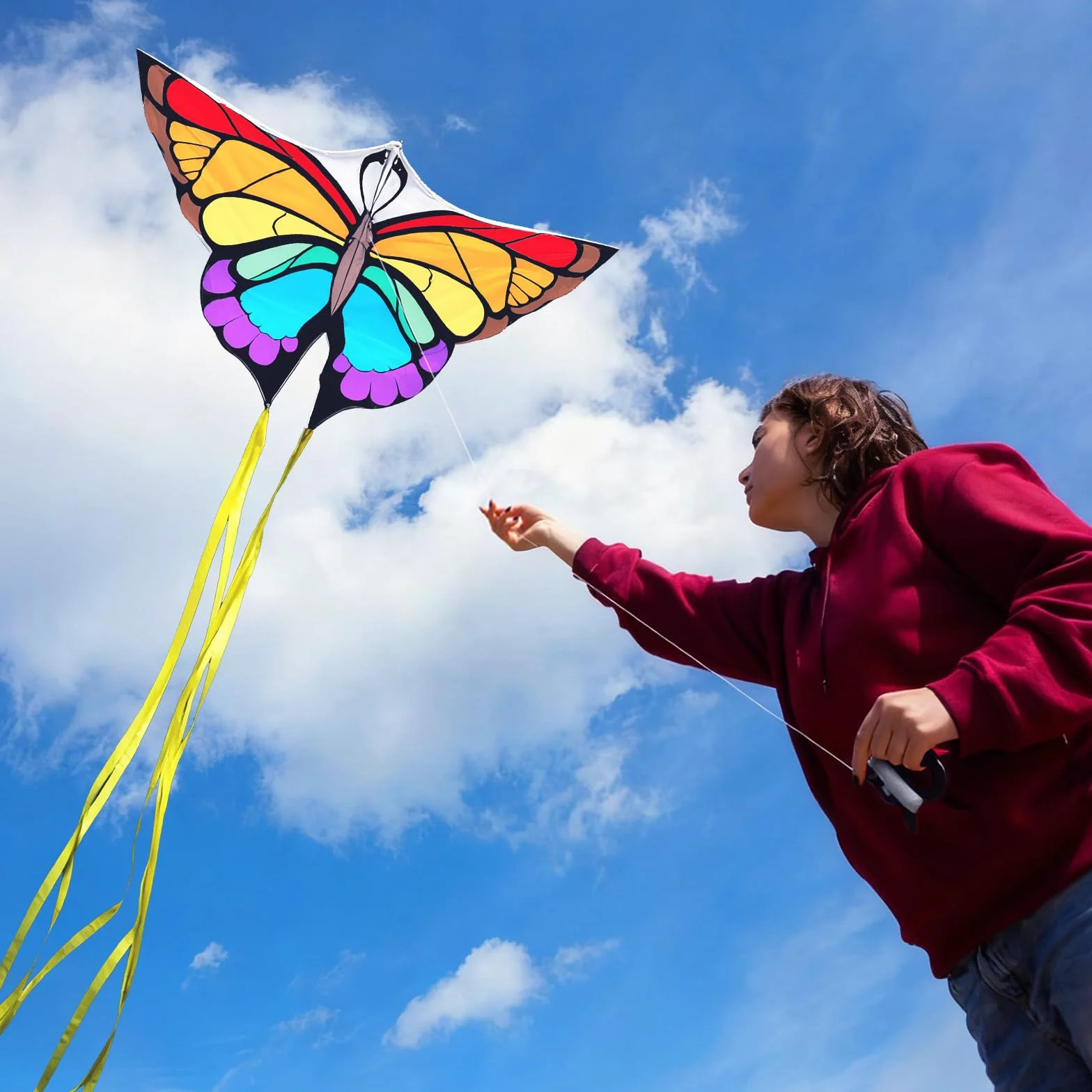 Butterfly Kite Aquilone per Bambini e Adulti Facile da Volare