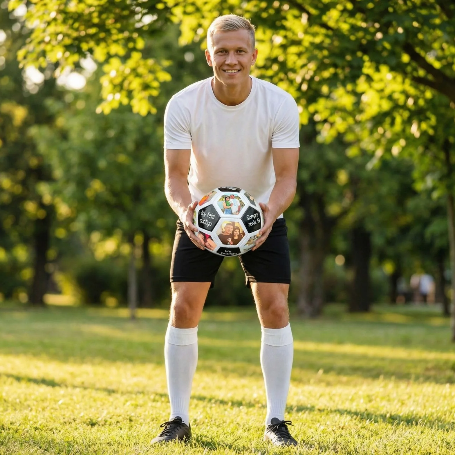 Pallone da Calcio Personalizzato con Foto e Testo PVC Resistente Misura Standard