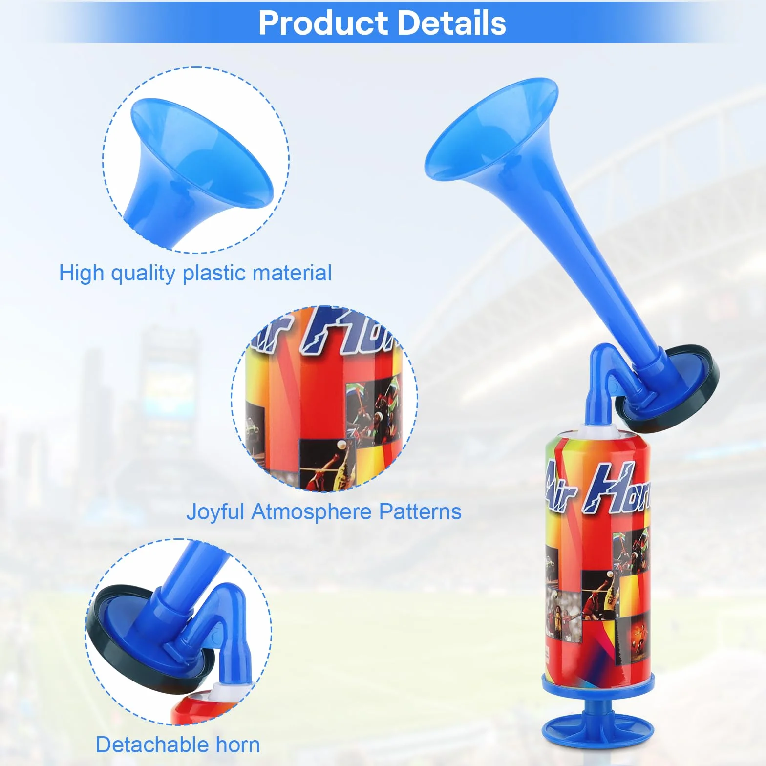 Tromba Stadio ad Aria Manuale, Air Horn per Partite di Calcio, Eventi Sportivi, Nautica