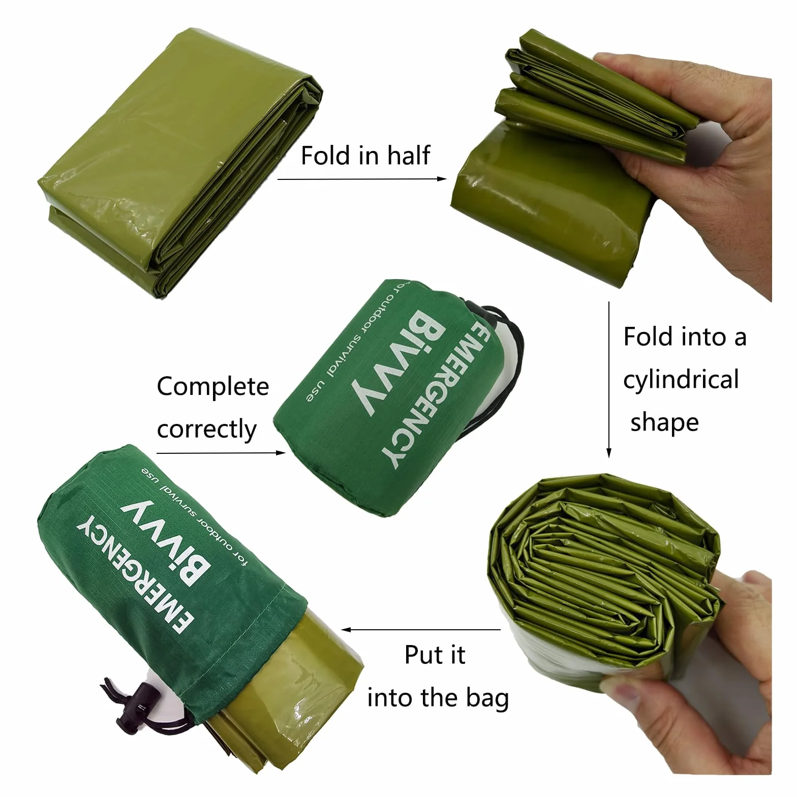 Bivy Bags per sopravvivenza all'aperto con braccialetto di emergenza