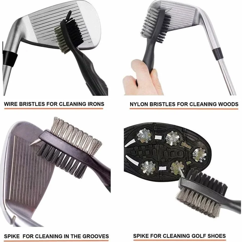 Golf Kit Accessori di Pulizia Spazzola per Mazze da Golf con Setole in Nylon e Filo