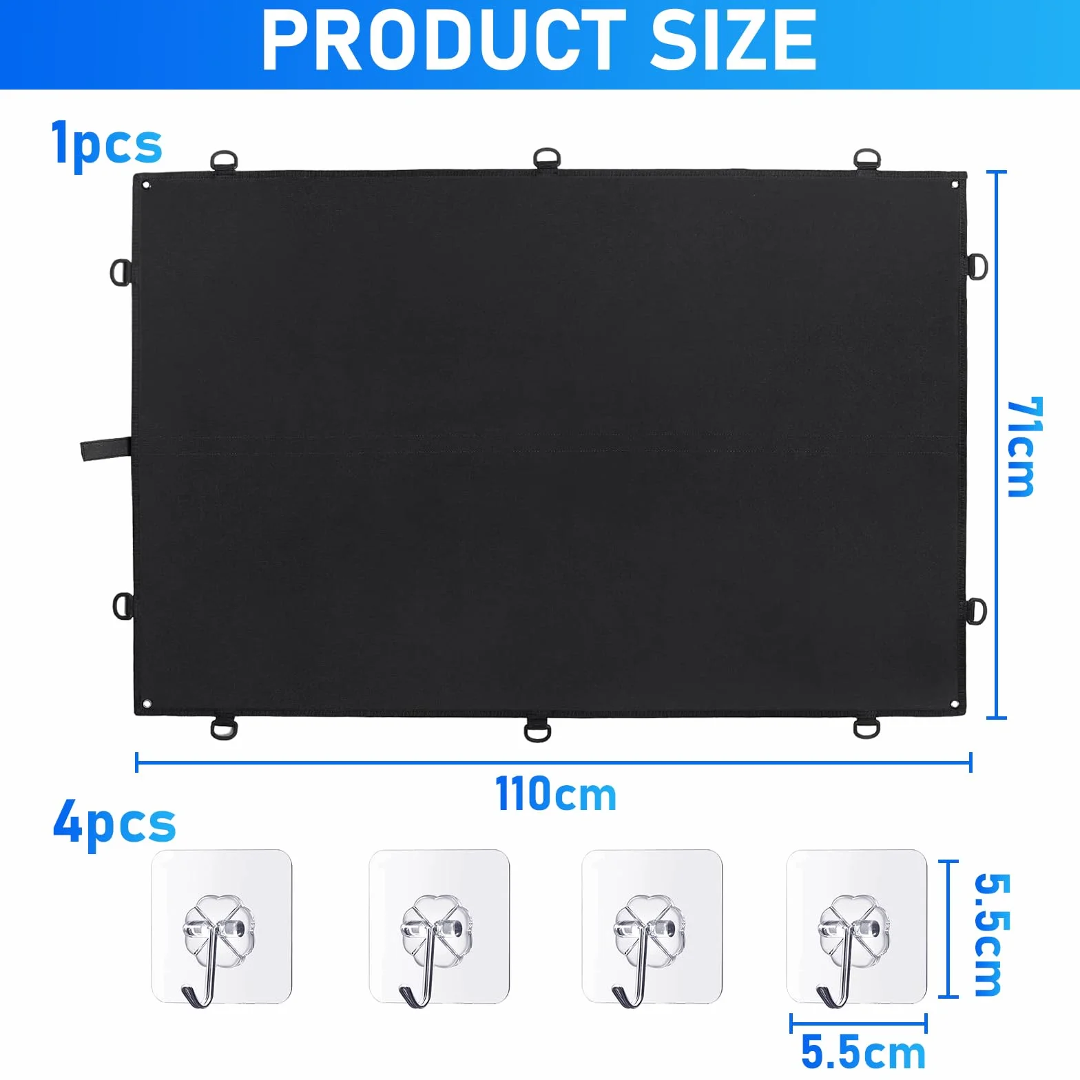 110x70cm Pannello Raccolta Patch Militari Tattici Pannello da parete tattico militare Pannello di visualizzazione Pieghevole di toppa morale con 4 Ganci per Timbri Distintivi