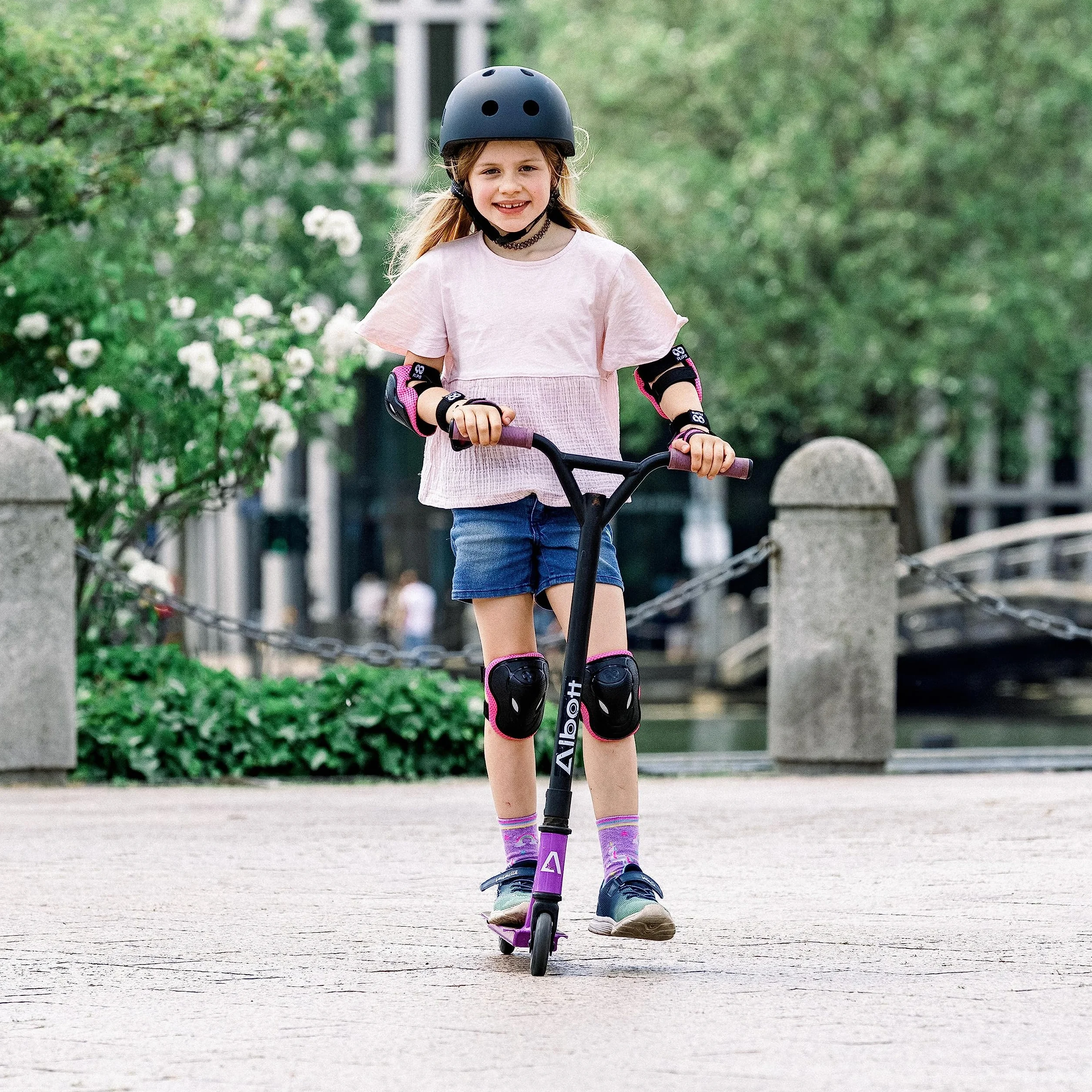 Set di Protezioni Skateboard Bambini 6 Pezzi - Gomitiere, Protezioni Mani e Ginocchiere per Inliner e Bicicletta