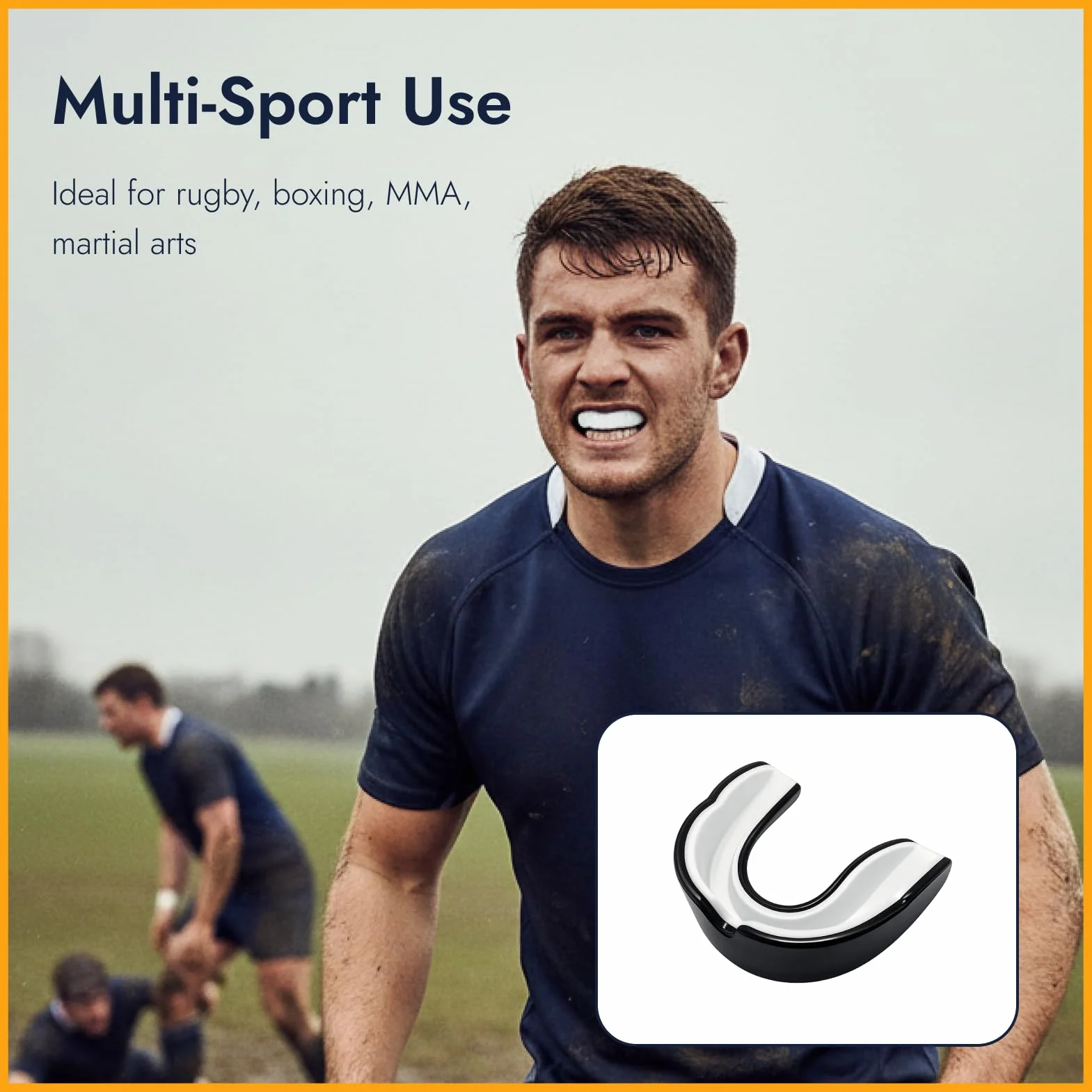 Paradenti Sport per Adulti 4 Pezzi per Boxe MMA Rugby Hockey con Custodia