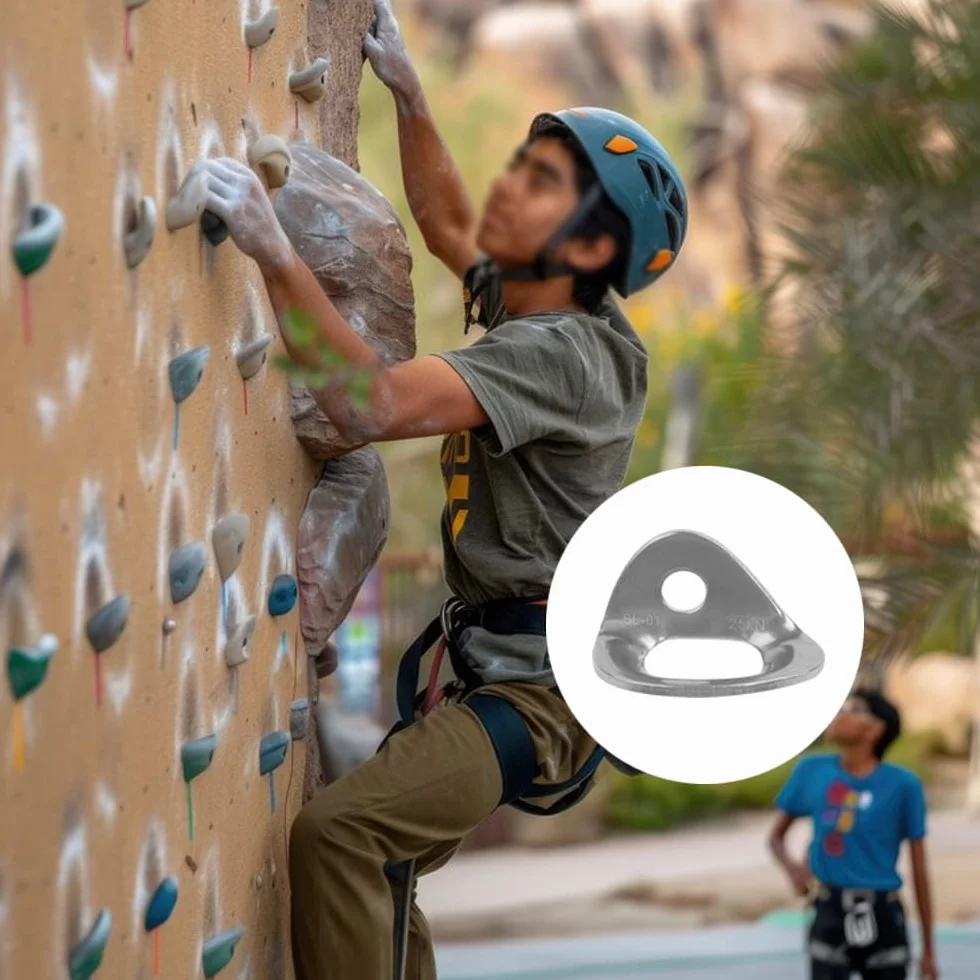 Namvo Set di 4 ganci ad ancoraggio in acciaio inox 2500 kg per arrampicata su roccia