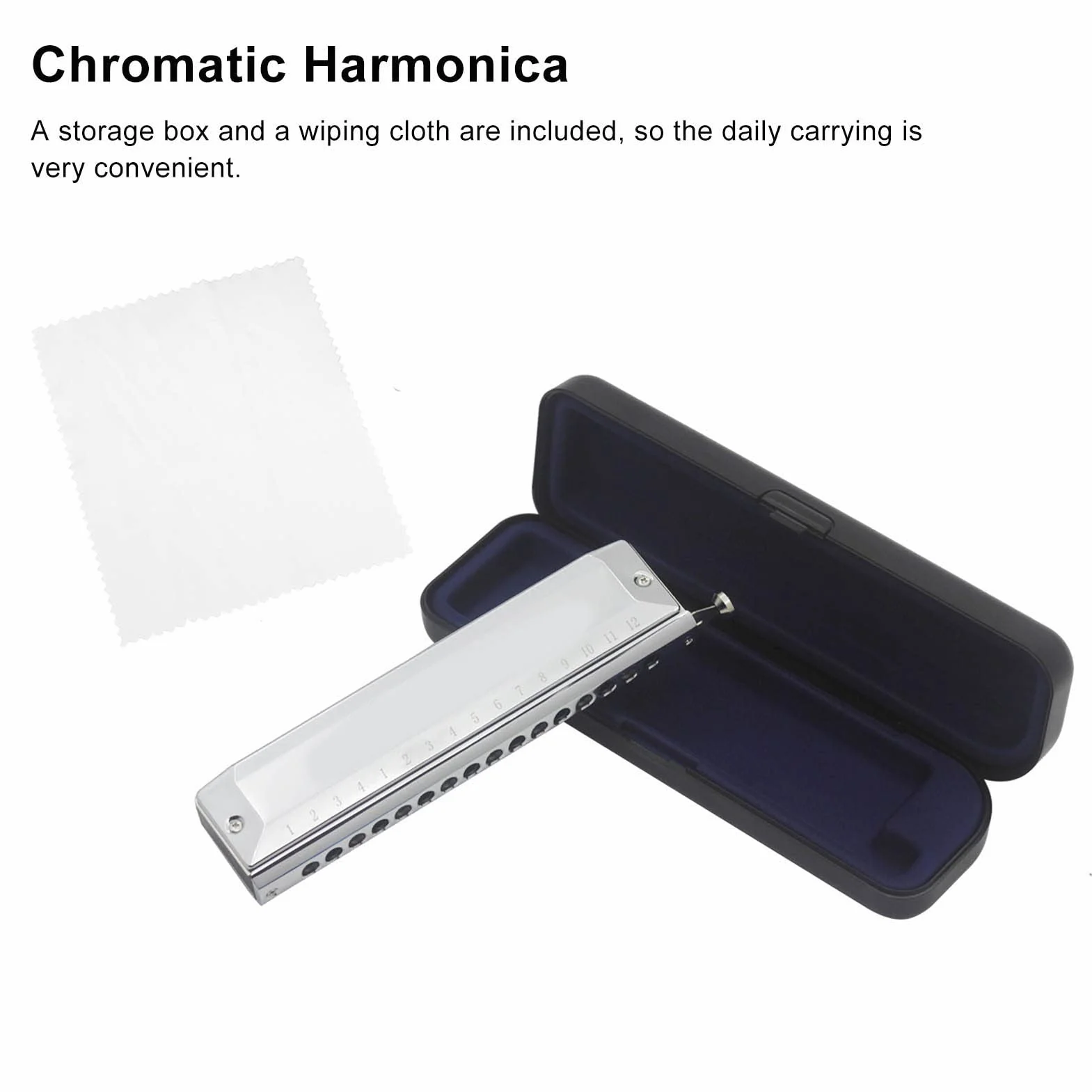 Armonica Cromatica, Armonica 16 Buchi 64 Toni Professional Arp Mouth Organo su Scala Cromatica Strumento Portatile per Principiante
