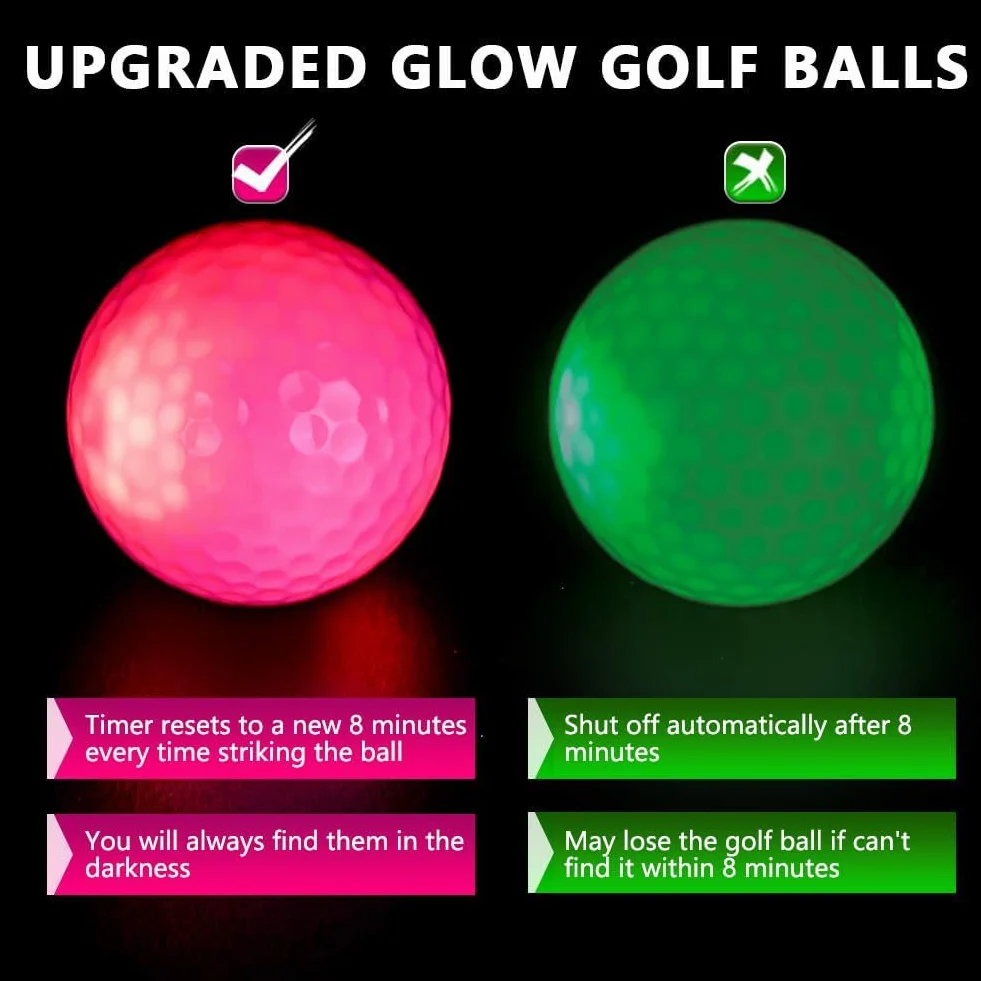 Palline da Golf LED 6 Pezzi THIODOON Night Glow per Golf Scatto a Distanza