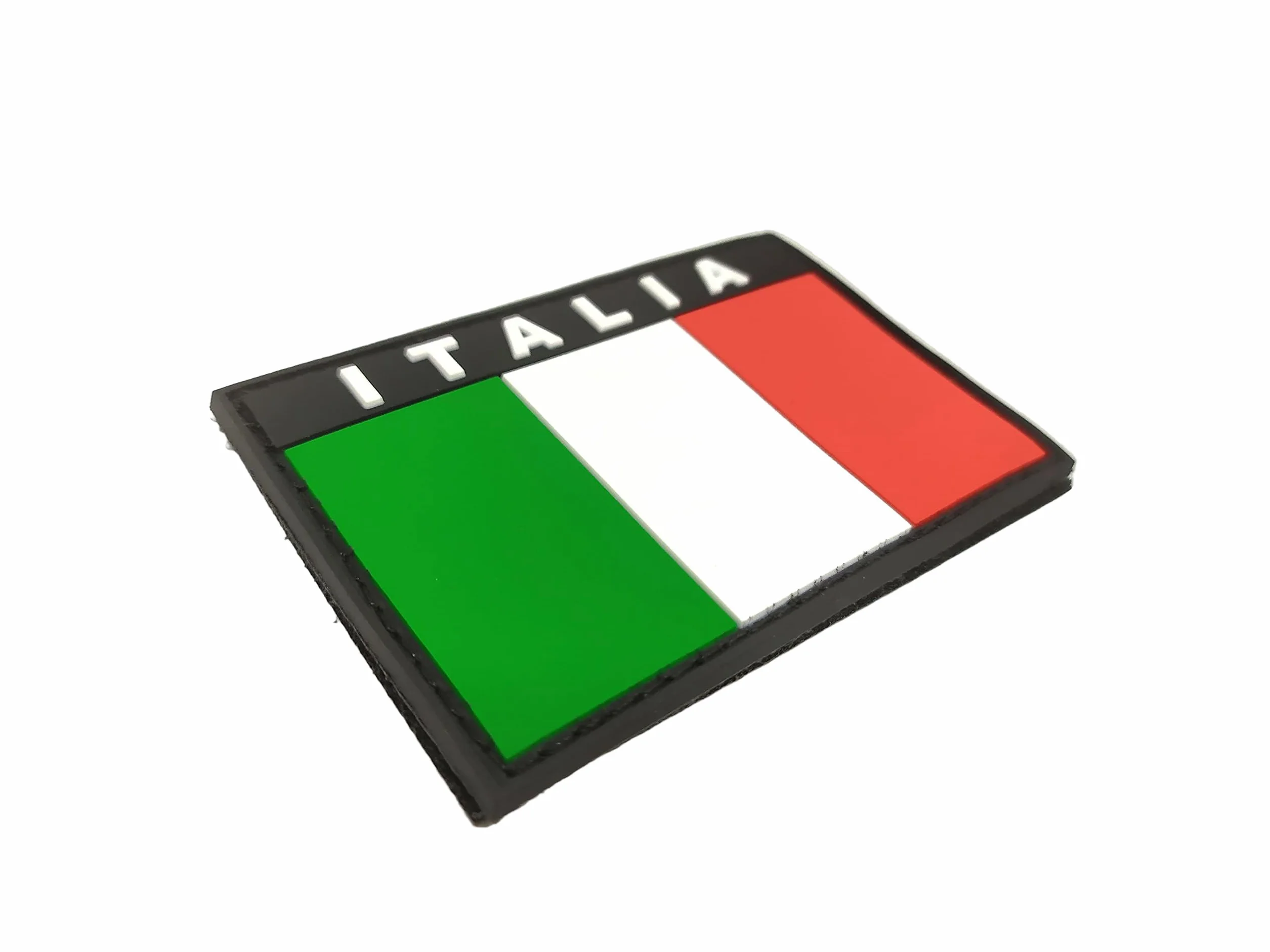 Toppa Patch Bandiera Italia Velcrata Italia 3D con strappo in PVC Bandiera Italiana 7,5x5 cm