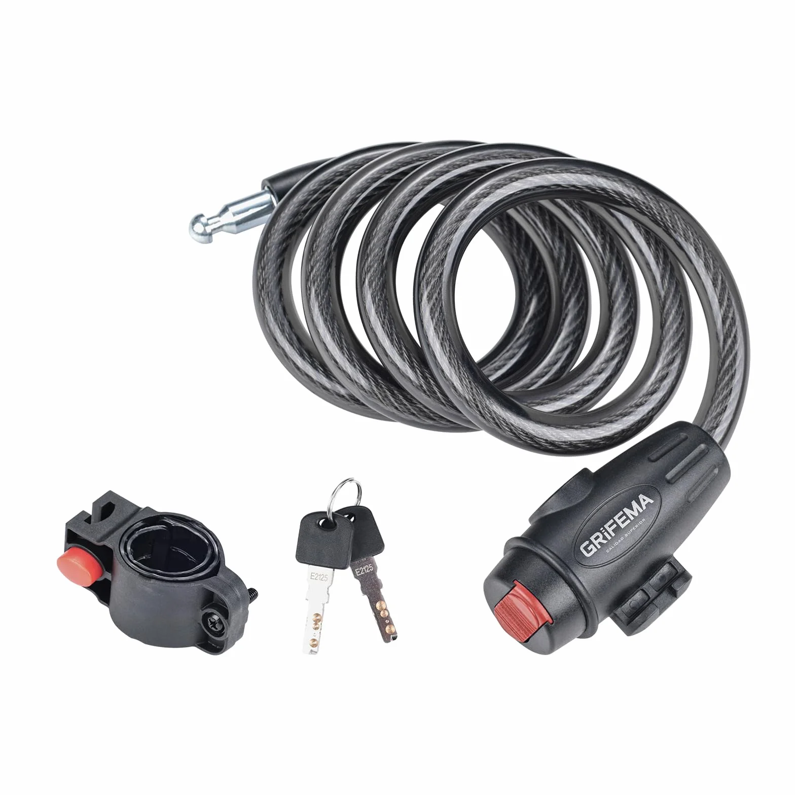 GRIFEMA GA1204-12 Lucchetto per bicicletta con 2 chiavi, nero