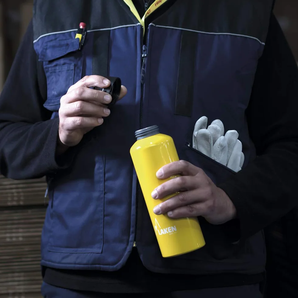 Laken Classic Borraccia Bottiglia d'acqua 1 Litro Granito Apertura Ampia Tappo a Vite con Impugnatura