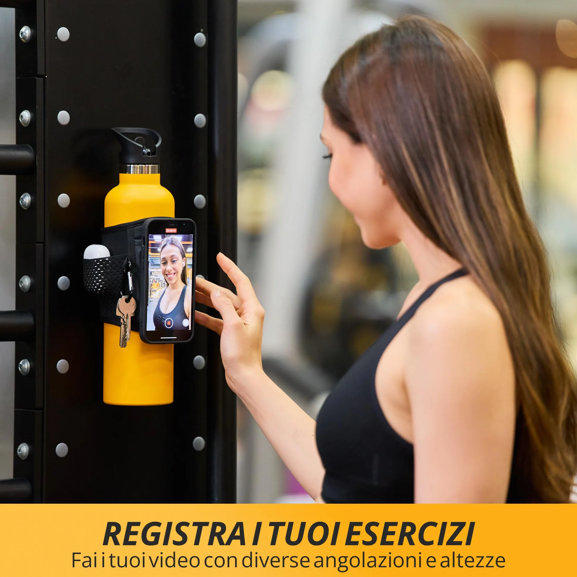 MagnetFit Custodia Magnetica per Bottiglia d'Acqua da Palestra Compatibile con MagSafe Apple e Smartphone Android