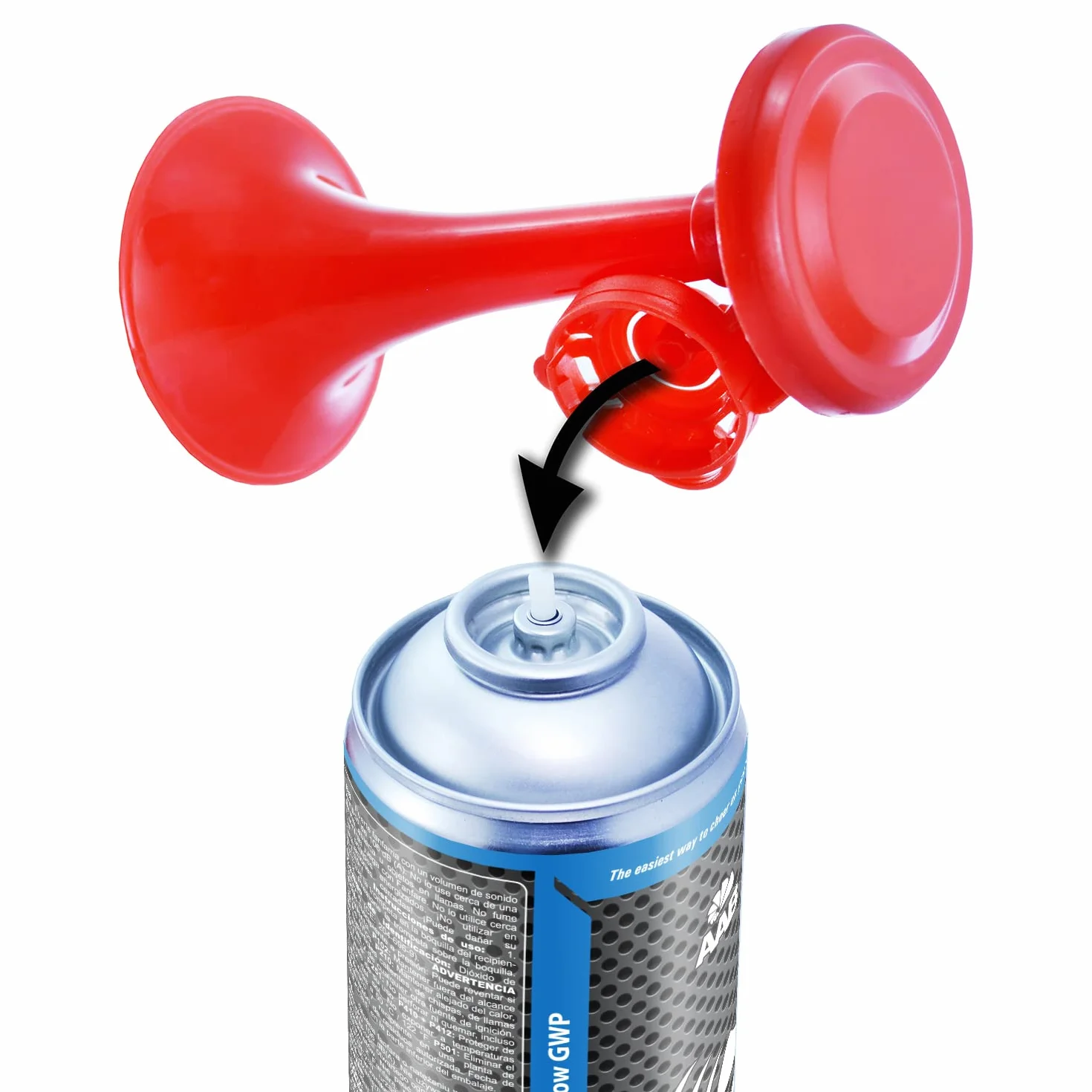 AABCOOLING Signal Horn Trombetta da Stadio ad Aria Compressa con Gas Non Infiammabile, Fino a 320 Segnali Brevi Segnalatore Acustico Molto Rumorosa Trombe Stadio Ideale per Feste Gas Trombetta