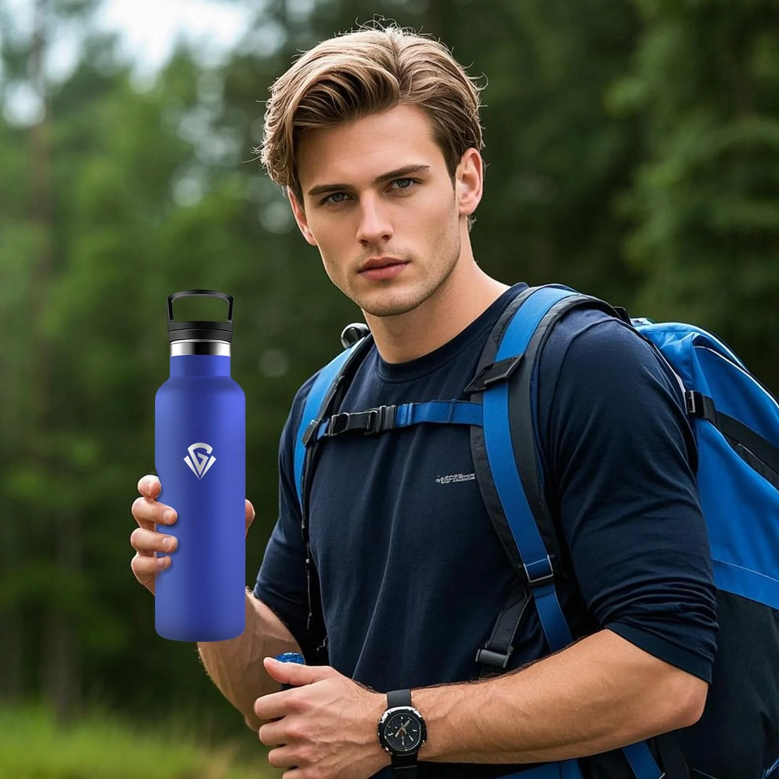 Borraccia Termica 750 ml Acciaio Inossidabile 18/8 Senza BPA con Cannuccia Senza Perdite per Campeggio Viaggio Palestra