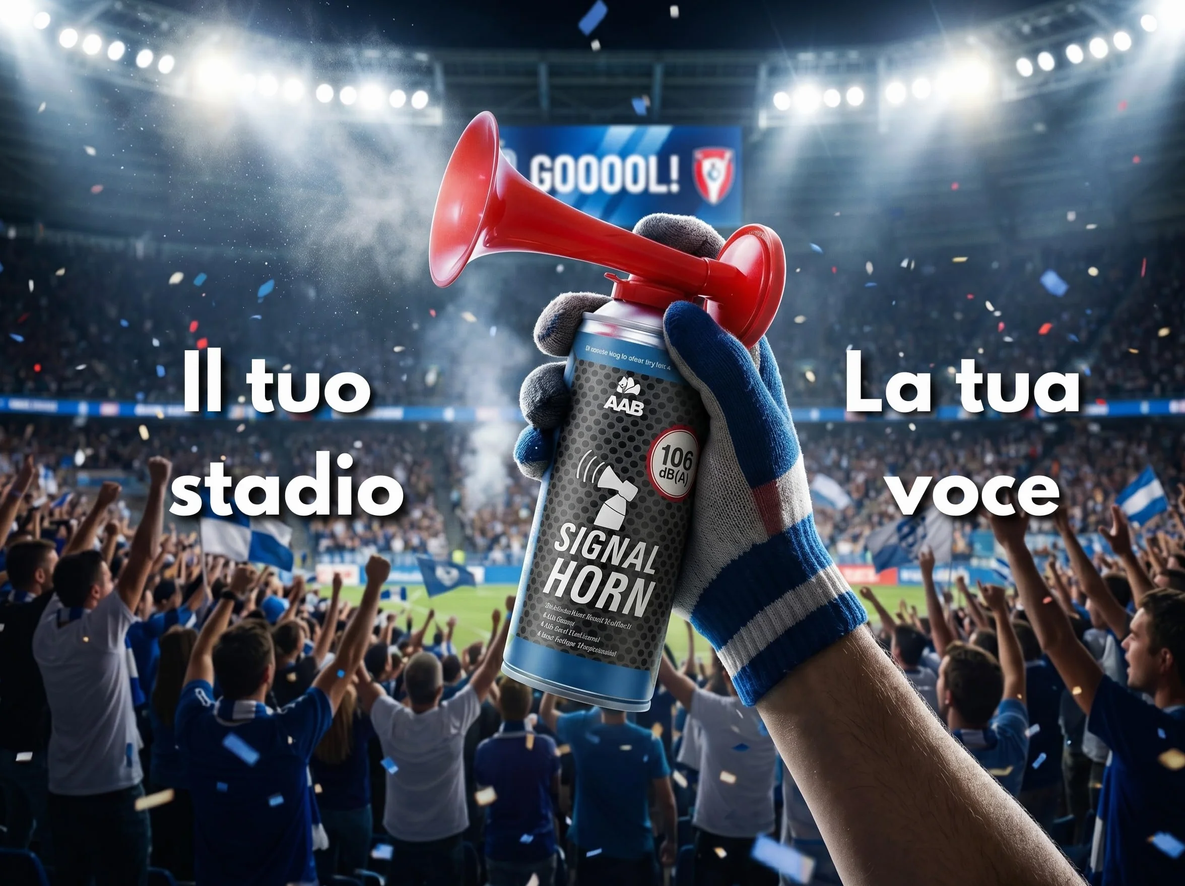 AAB 3X Signal Horn 106 dB(A)-fino a 120 segnali, Trombetta ad Aria Compressa, Trombe da Stadio Molto Rumorosa, Tromba Tifo Ideale per Feste, Trombetta Stadio, fanfara per EM 2024, campionato europeo