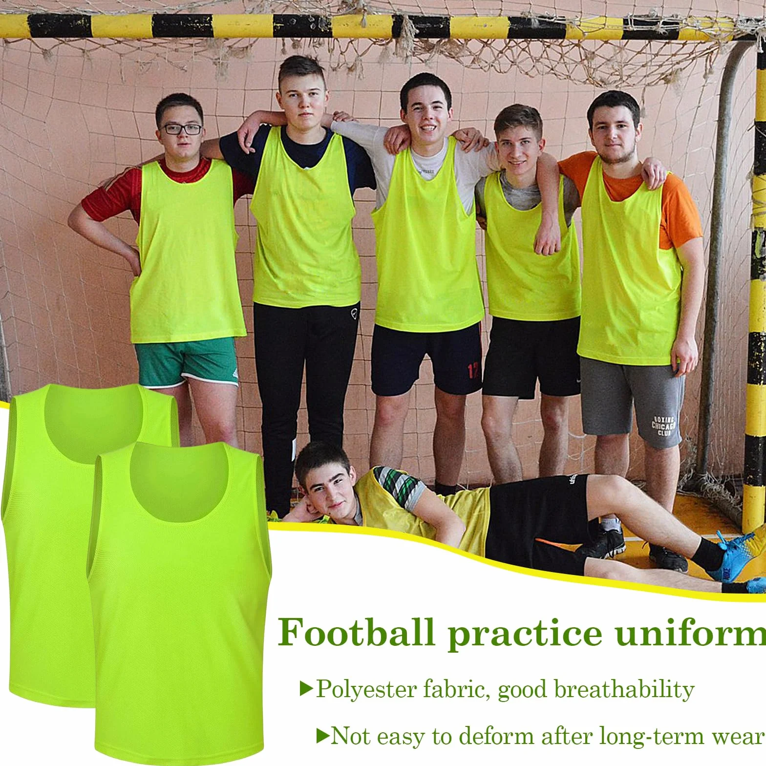 Mesh Scrimmage Gilet Traspirante Casacche Calcio Adulti 6 Pezzi, Verde Pettorine da Allenamento, XL