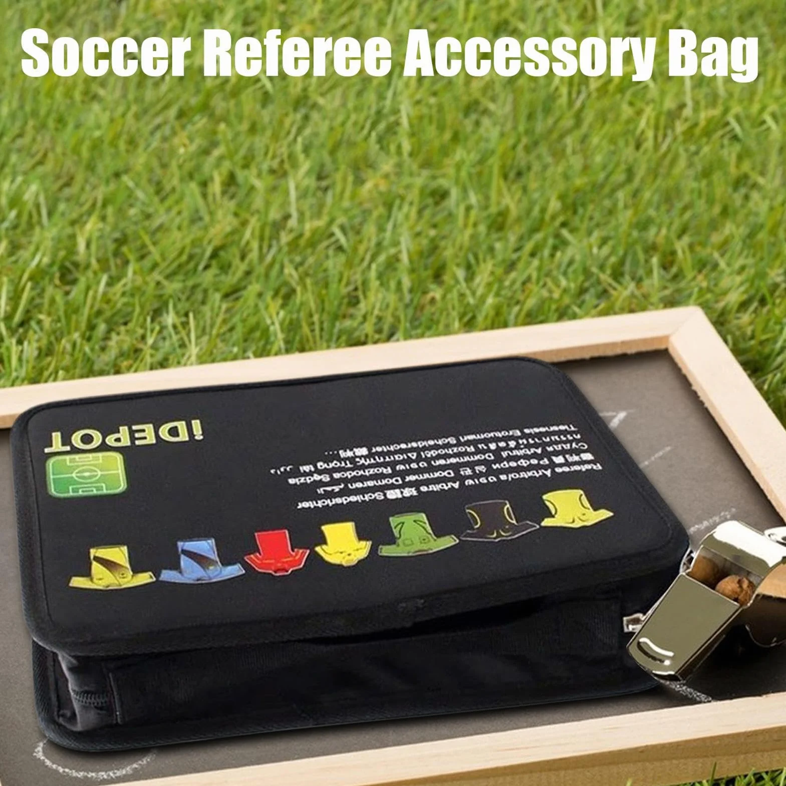 Borsa per arbitri da calcio - Organizzatore ufficiale per attrezzature da calcio, porta pipa e carte, borsa portatile