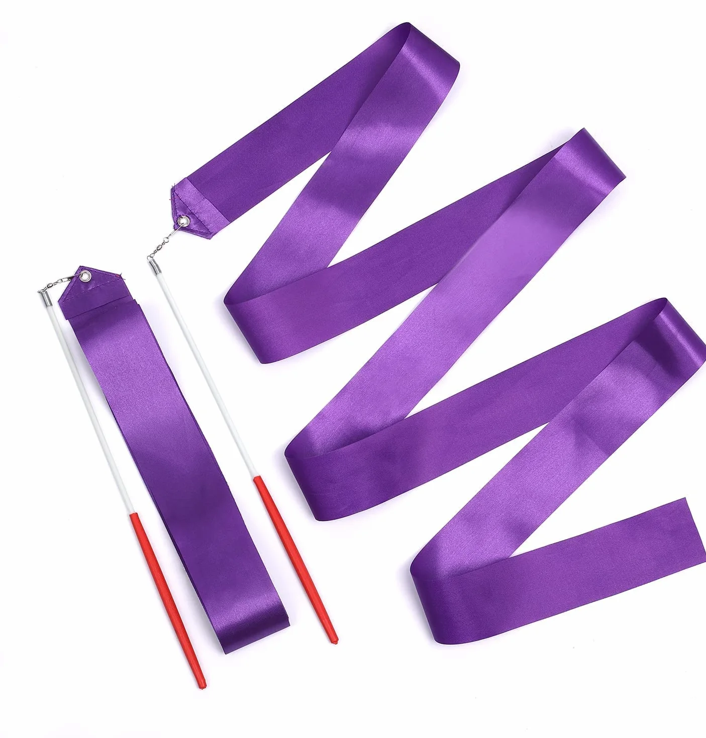 Nastri da Danza 2 Metri, 10 Pezzi Bacchette per Ginnastica Ritmica, Bacchette per Bambini Danza Baton Twirling (10 Colori)