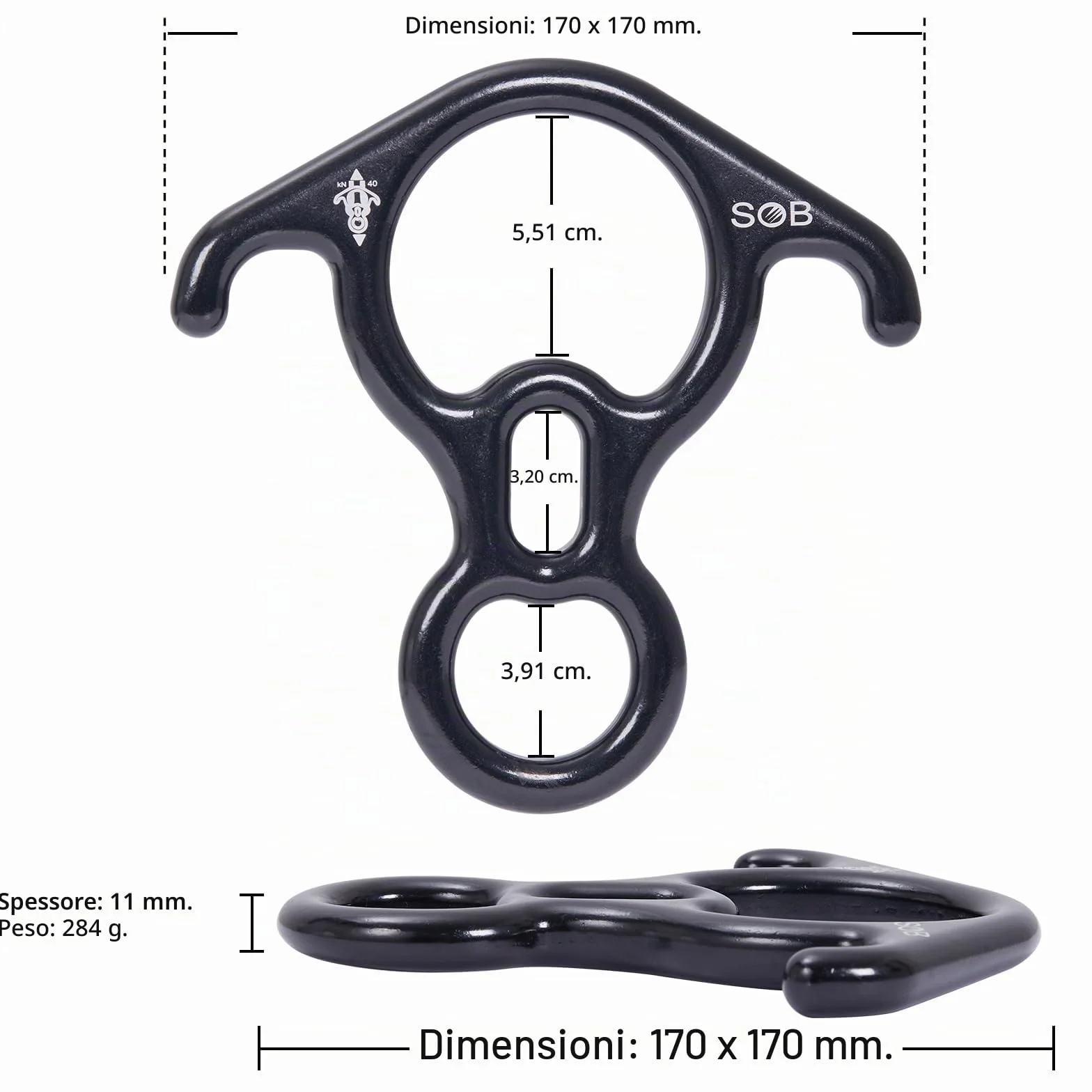 Discensore per Arrampicata in Lega di Alluminio 8 Descender Dispositivo di Sicurezza