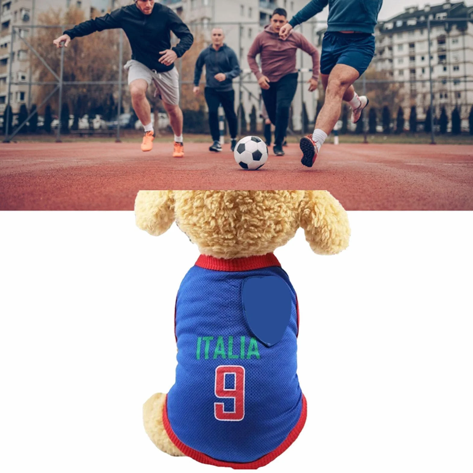 Maglia da Calcio per Cani Piccoli, Medi e Grandi (XL-Blu) - Gilet Sportivo Nazionale