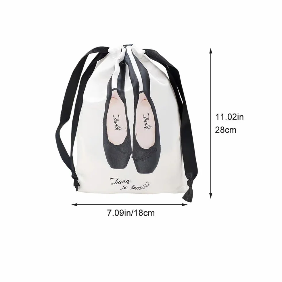 Borsa per Scarpe Punta in Raso Portatili con Coulisse per Danza e Accessori Sacca Multiuso
