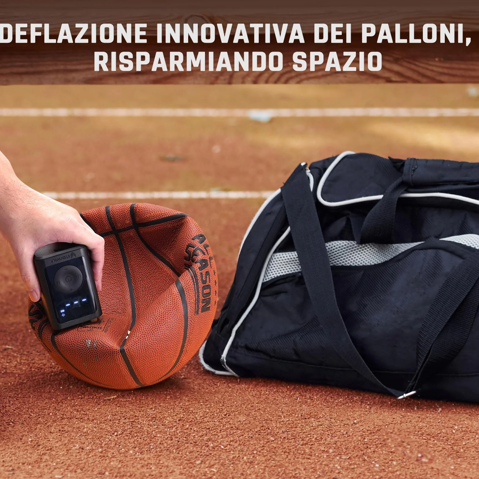 ETENWOLF Pompa per Palloni Elettrica 0,14-1,17 Bar con Manometro P300B