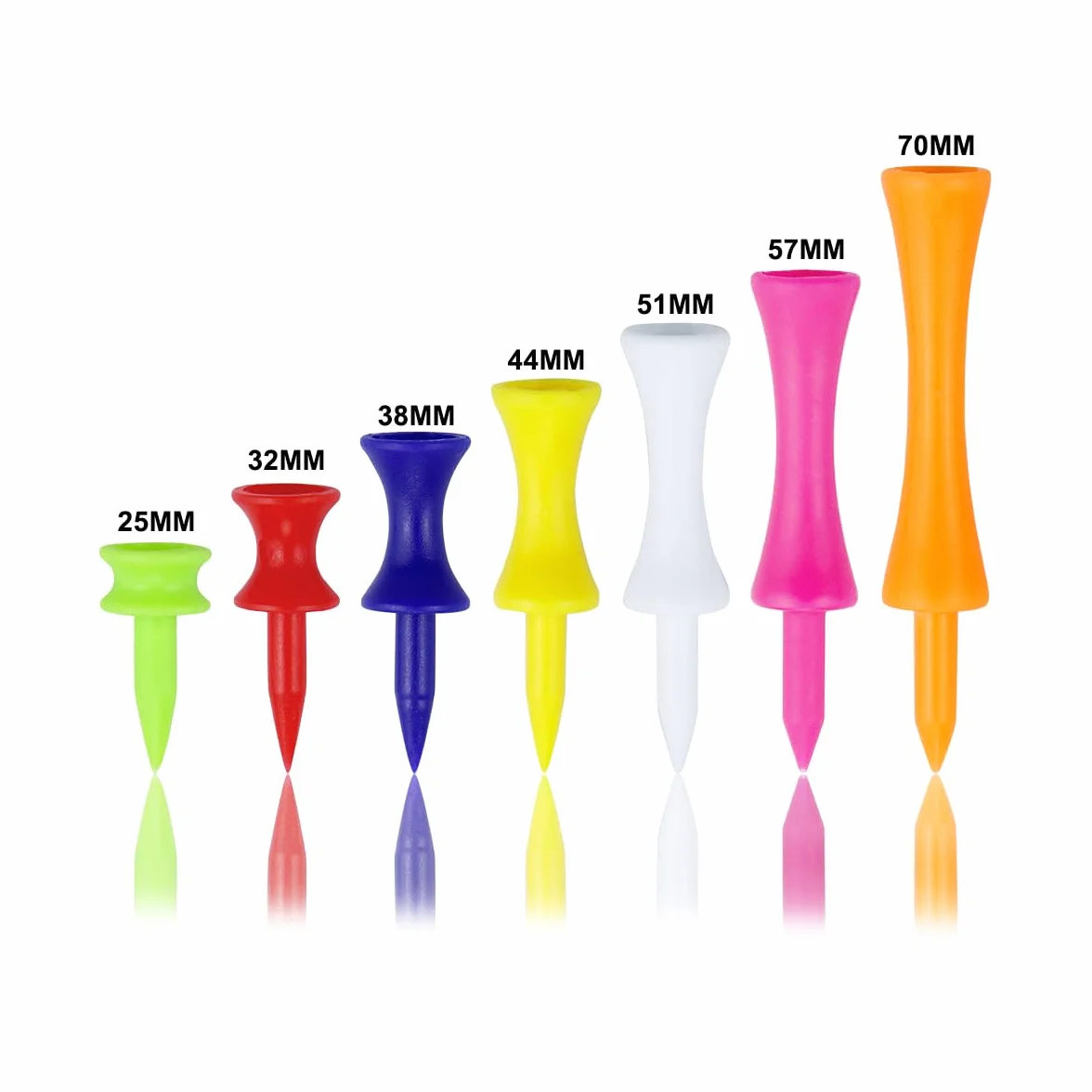 T da golf in plastica, 25 mm, colore: verde, 2,5 cm