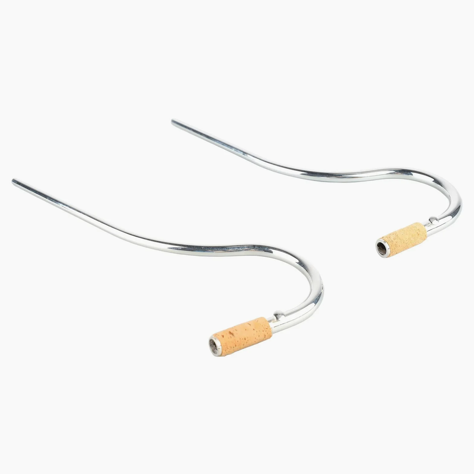 Set di 2 Bocchini per Fagotto Placcati in Argento con Collo Curvo e Accessori per Prestazioni con Giunture in Sughero