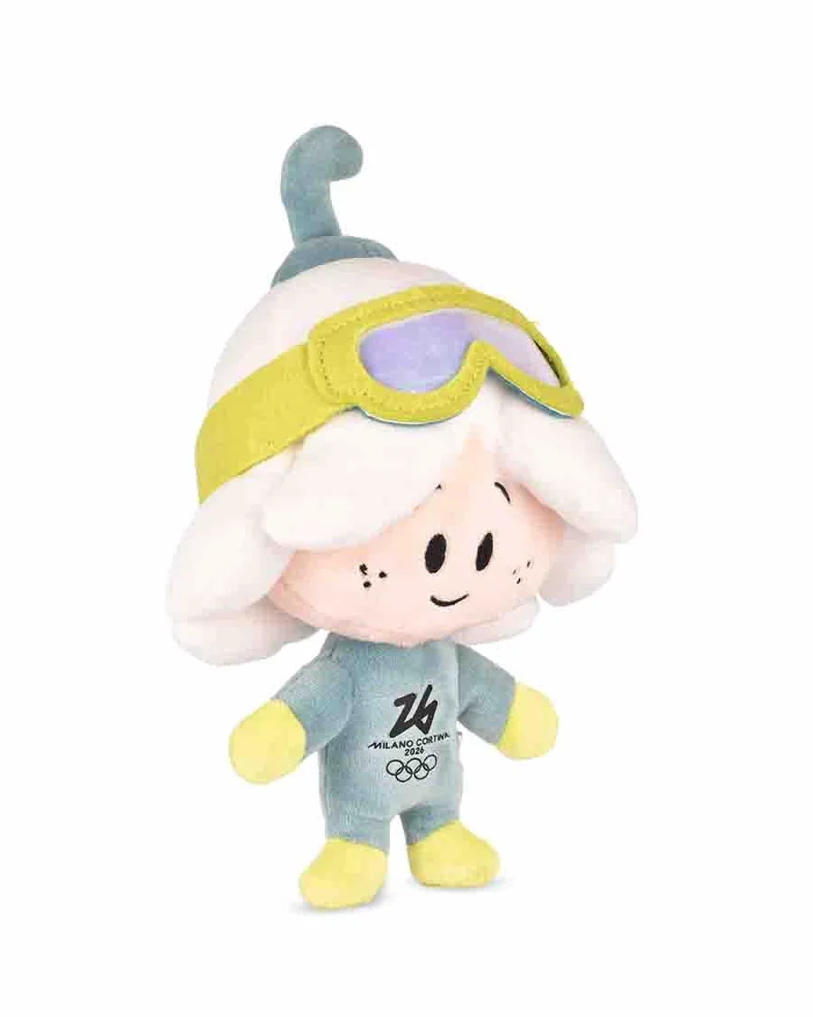 Doudou et Compagnie – Milano Cortina 2026 – Peluche Ufficiale Sport FLO (Maschera da Sci) – Morbidissima – Collezione Flo Olimpica – Mascotte Tina & Milo – Giochi Invernali – 20 cm- LI4532