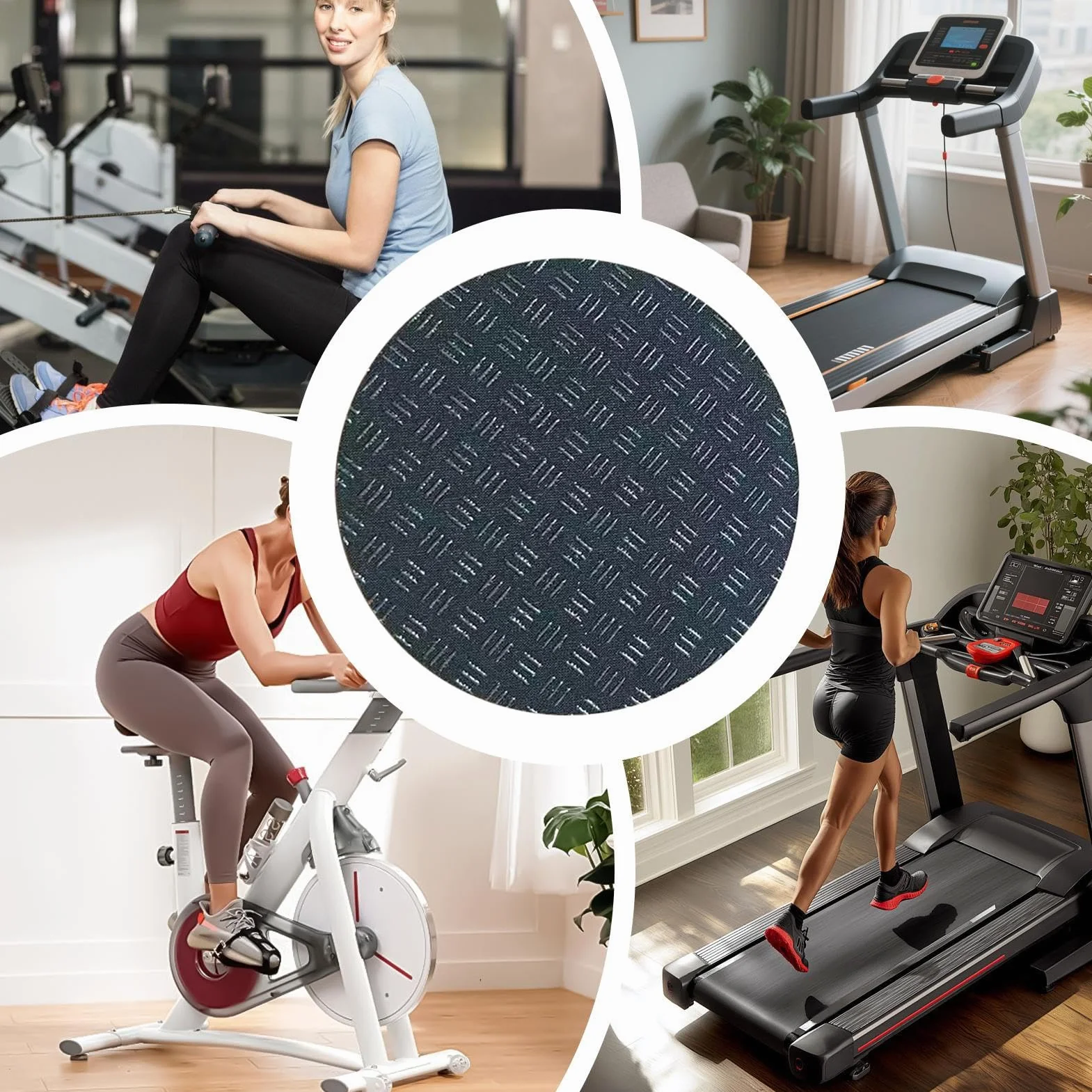 Tappetino antiscivolo tapis roulant 8 pezzi per pavimenti laminato moquette schiuma riduzione rumore