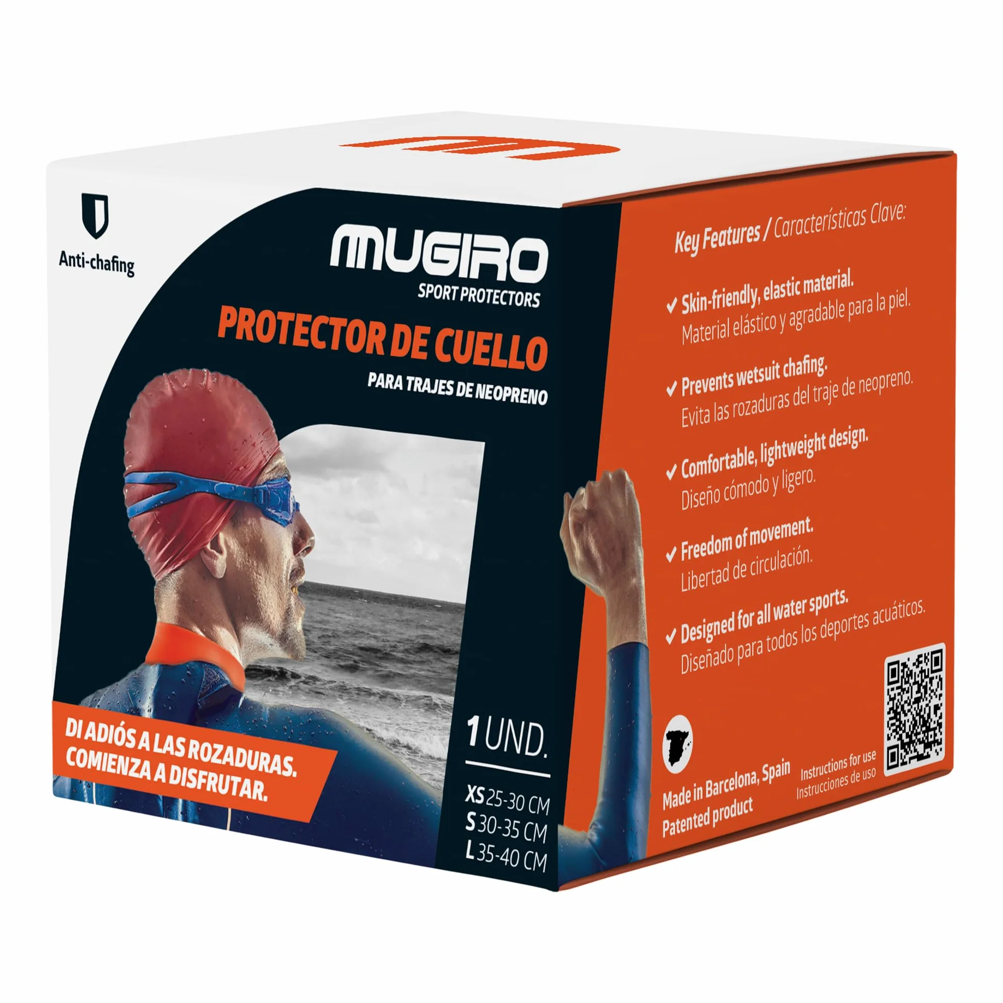 Protezione Collo per Muta in Neoprene – Previene Irritazioni e Ferite in Nuoto, Surf e Immersioni – Collare Elastico Compatibile con Vaselina – Riutilizzabile – Colore Arancione