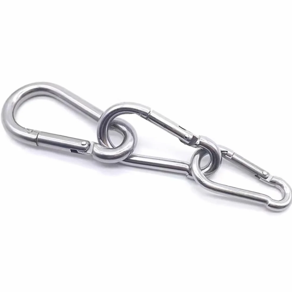 Moschettoni in Acciaio Inox 304 M5 50x5mm 20 Pezzi per Portachiavi Campeggio