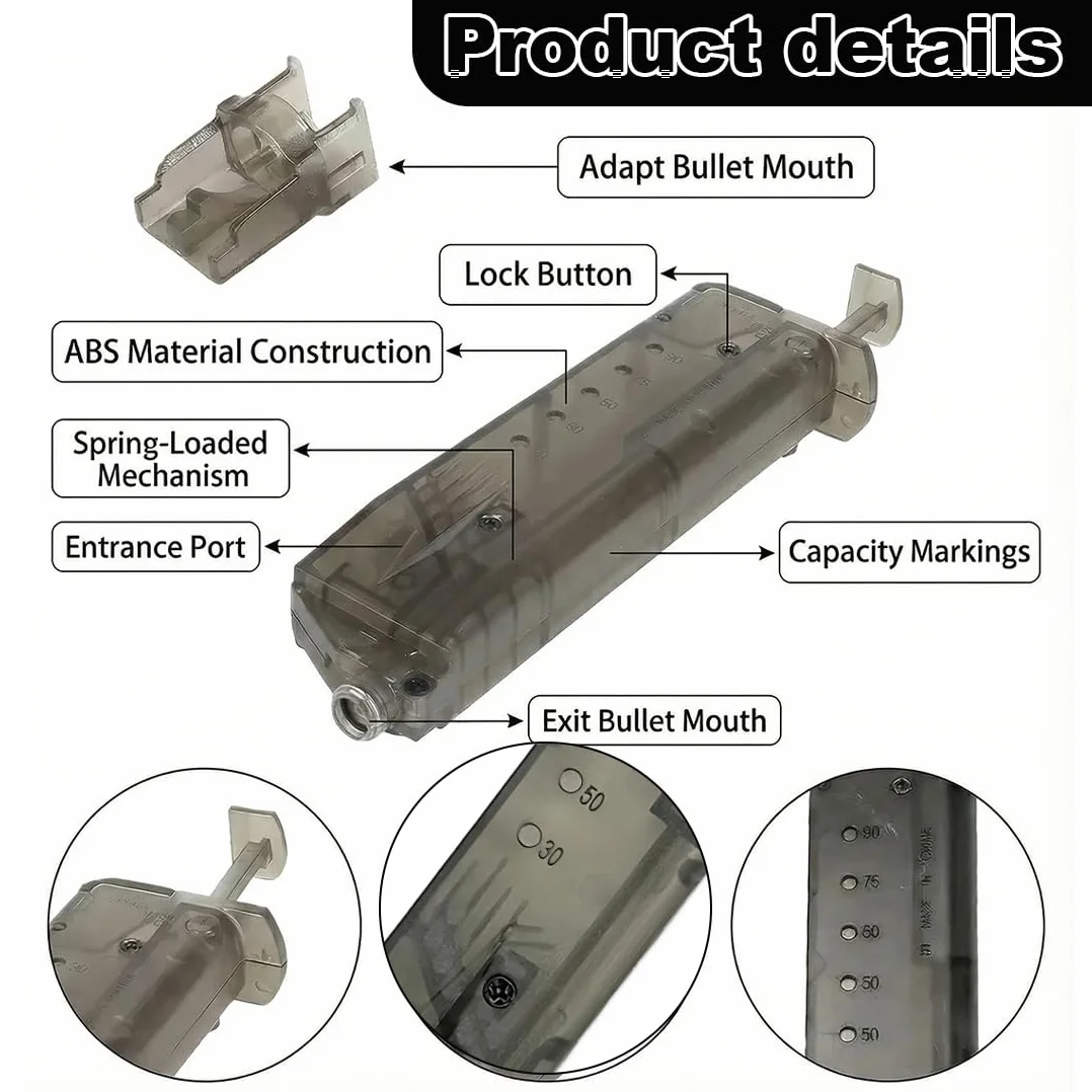 BB Loader Softair Speedloader 6mm 90 Colpi Caricatore Rapido Nero