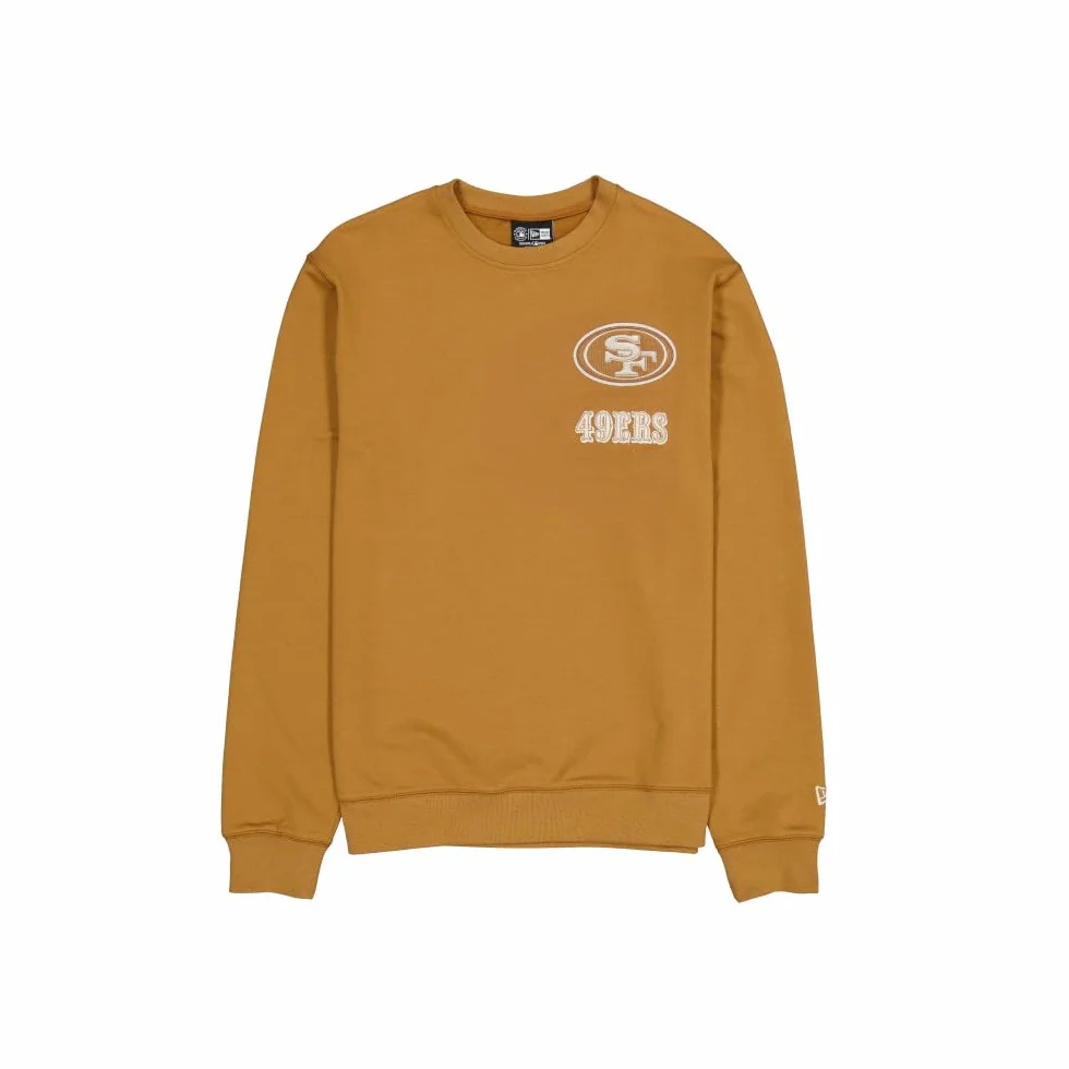 San Francisco 49ers Maglione Girocollo Unisex con Logo NFL Select Bronzo Chiaro