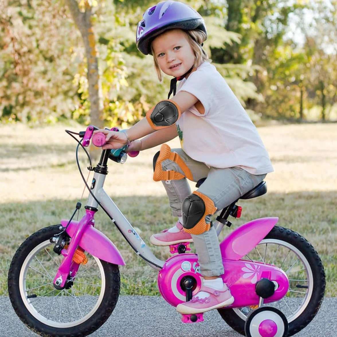 Protezione Kit per Bambini 6 in 1 Ginocchiere Gomitiere Tutore Polso Skateboard Bicicletta Pattinaggio